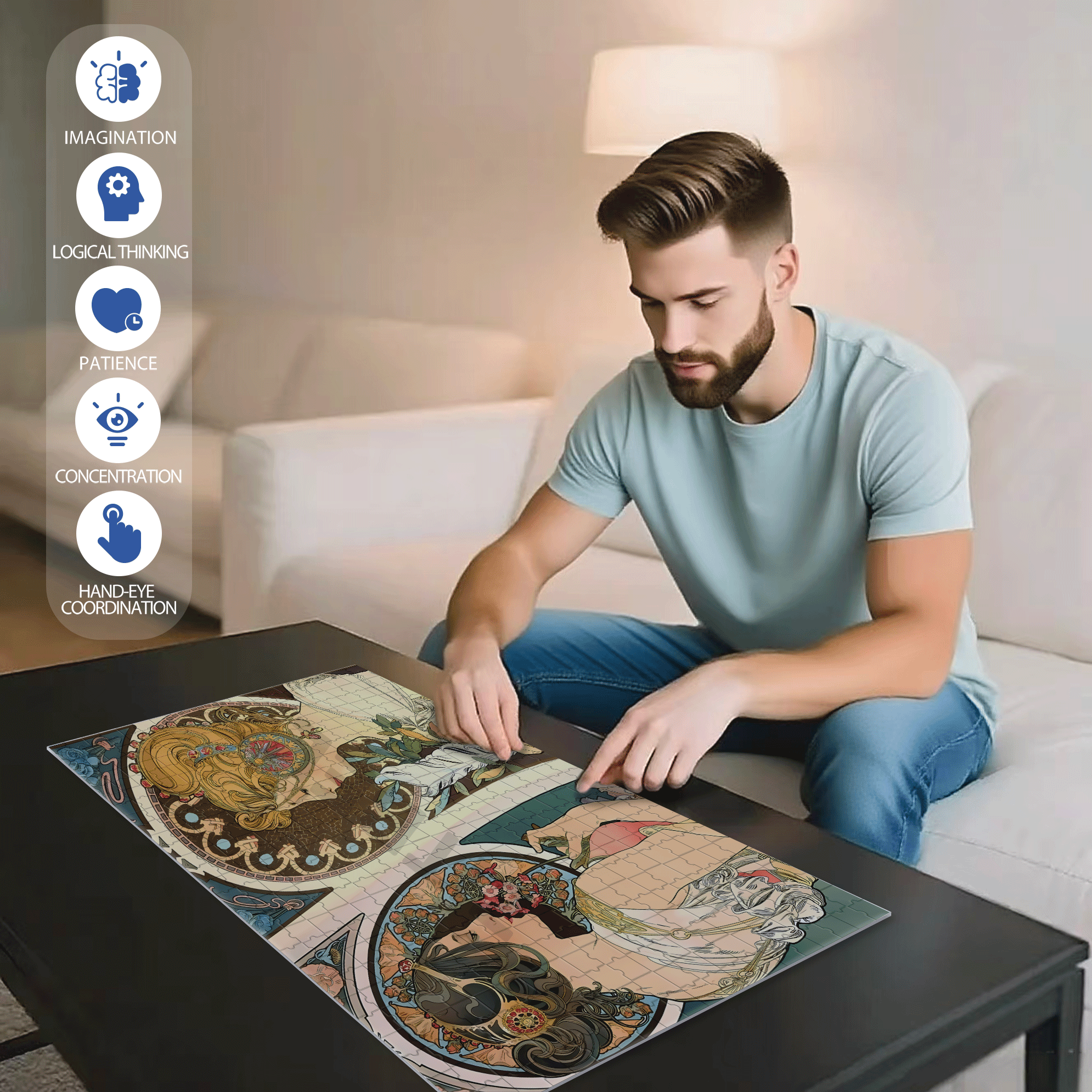 Paris 1899 500pcs/1000pcs Jigsaw Puzzle, Scratch-Resistant, Interactive Family Game & Brain-Boosting DIY Decor, Perfect for Halloween, Christmas & New Year Gifts, Family Puzzle Game