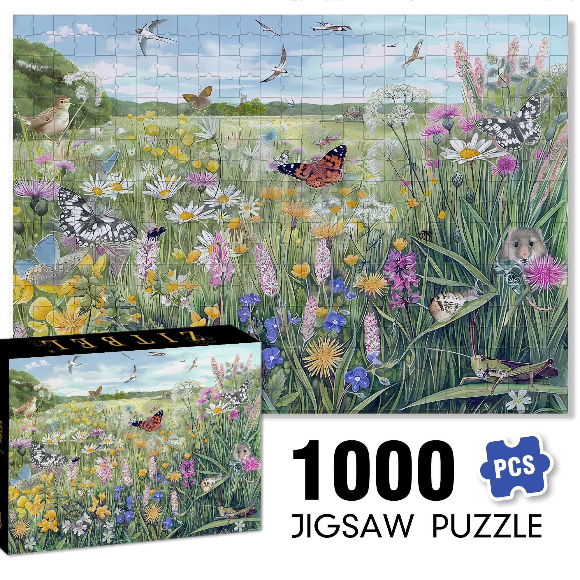 Pastoral Style 500pcs/1000pcs Jigsaw Puzzle, Scratch-Resistant, Interactive Family Game & Brain-Boosting DIY Decor, Perfect for Halloween, Christmas & New Year Gifts, Family Puzzle Game