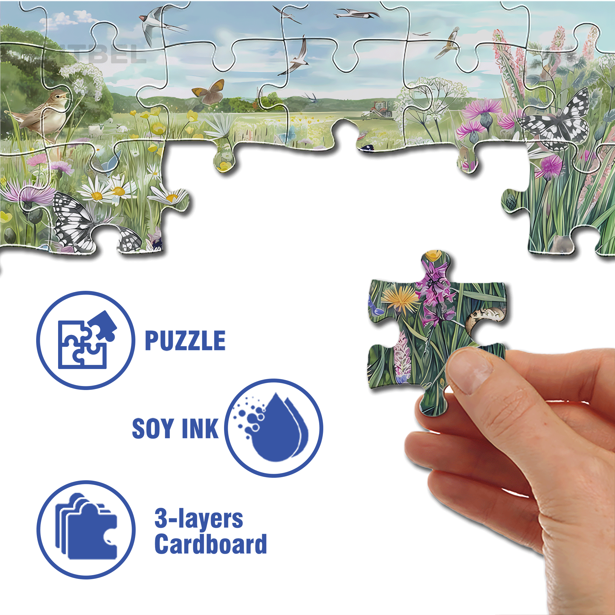 Pastoral Style 500pcs/1000pcs Jigsaw Puzzle, Scratch-Resistant, Interactive Family Game & Brain-Boosting DIY Decor, Perfect for Halloween, Christmas & New Year Gifts, Family Puzzle Game