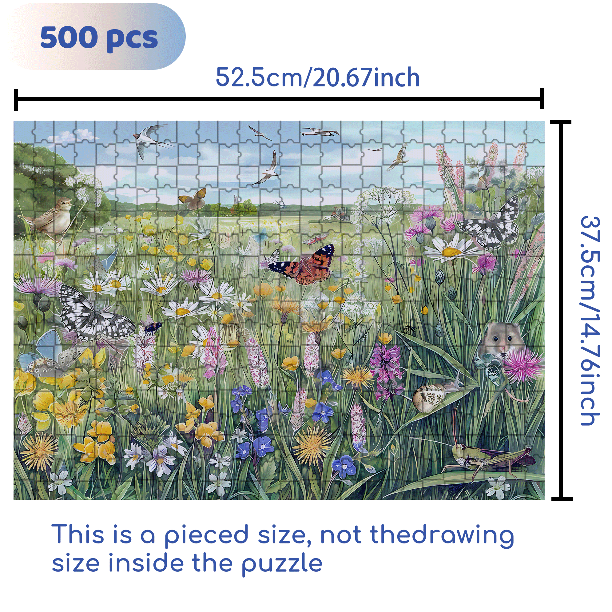 Pastoral Style 500pcs/1000pcs Jigsaw Puzzle, Scratch-Resistant, Interactive Family Game & Brain-Boosting DIY Decor, Perfect for Halloween, Christmas & New Year Gifts, Family Puzzle Game
