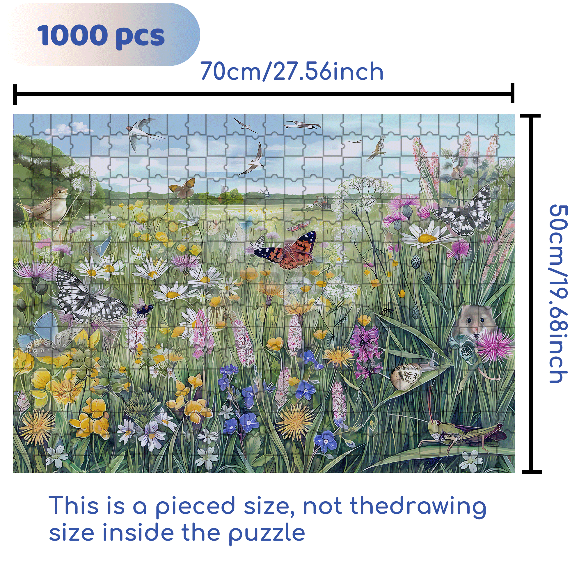 Pastoral Style 500pcs/1000pcs Jigsaw Puzzle, Scratch-Resistant, Interactive Family Game & Brain-Boosting DIY Decor, Perfect for Halloween, Christmas & New Year Gifts, Family Puzzle Game