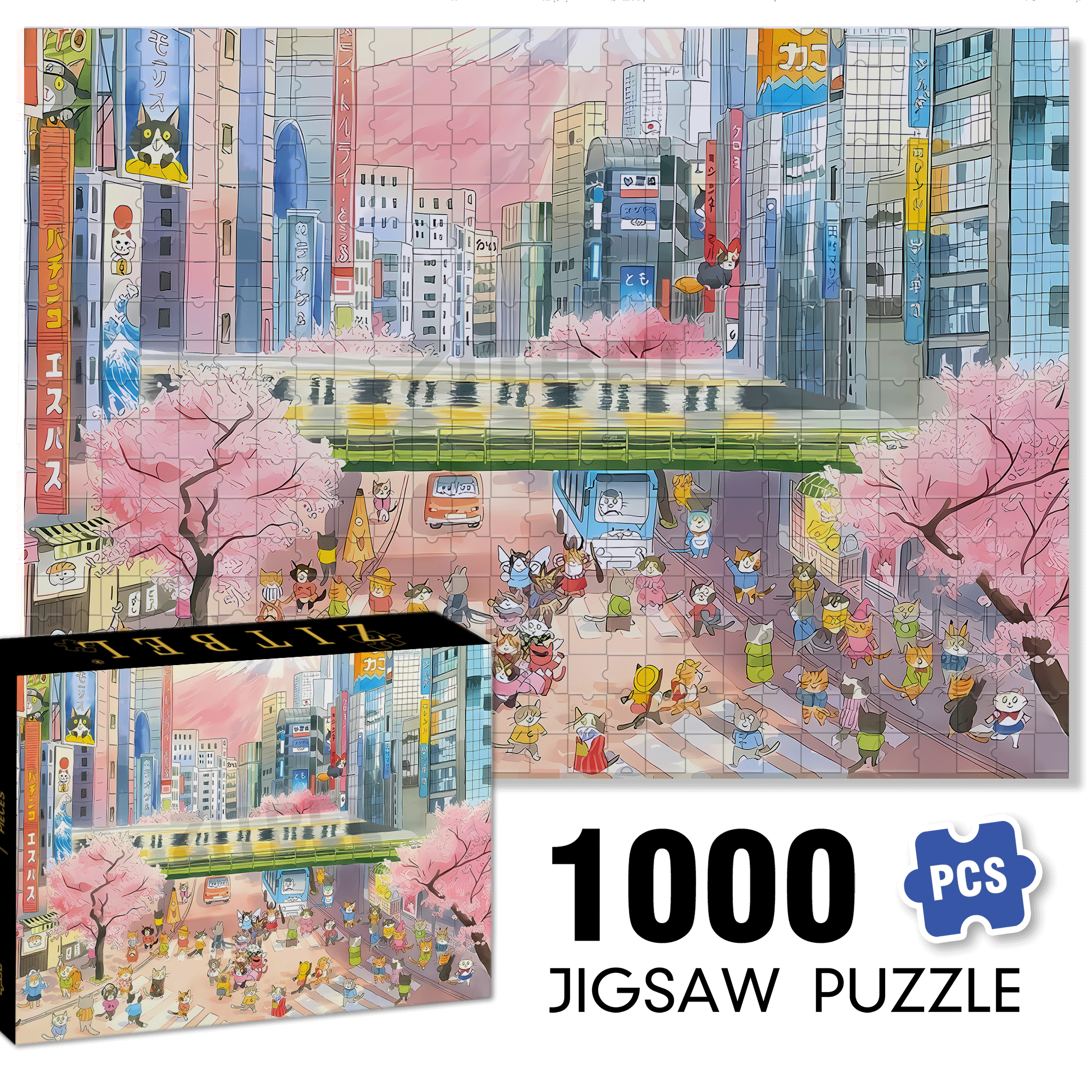 Peak Hours 500pcs/1000pcs Jigsaw Puzzle, Scratch-Resistant, Interactive Family Game & Brain-Boosting DIY Decor, Perfect for Halloween, Christmas & New Year Gifts, Family Puzzle Game