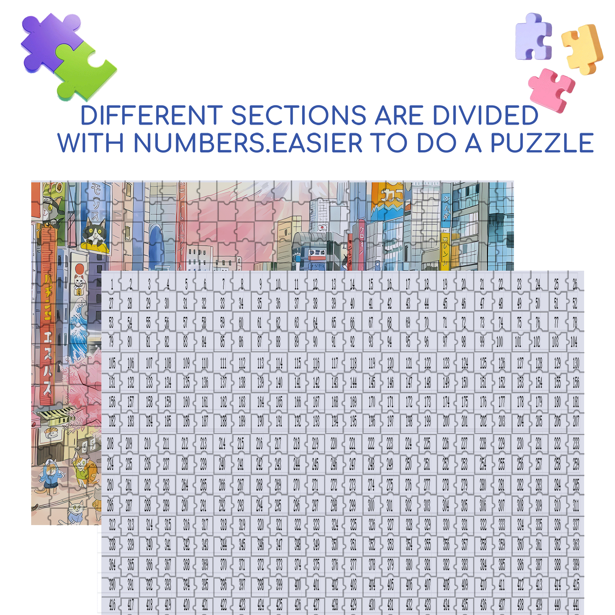 Peak Hours 500pcs/1000pcs Jigsaw Puzzle, Scratch-Resistant, Interactive Family Game & Brain-Boosting DIY Decor, Perfect for Halloween, Christmas & New Year Gifts, Family Puzzle Game