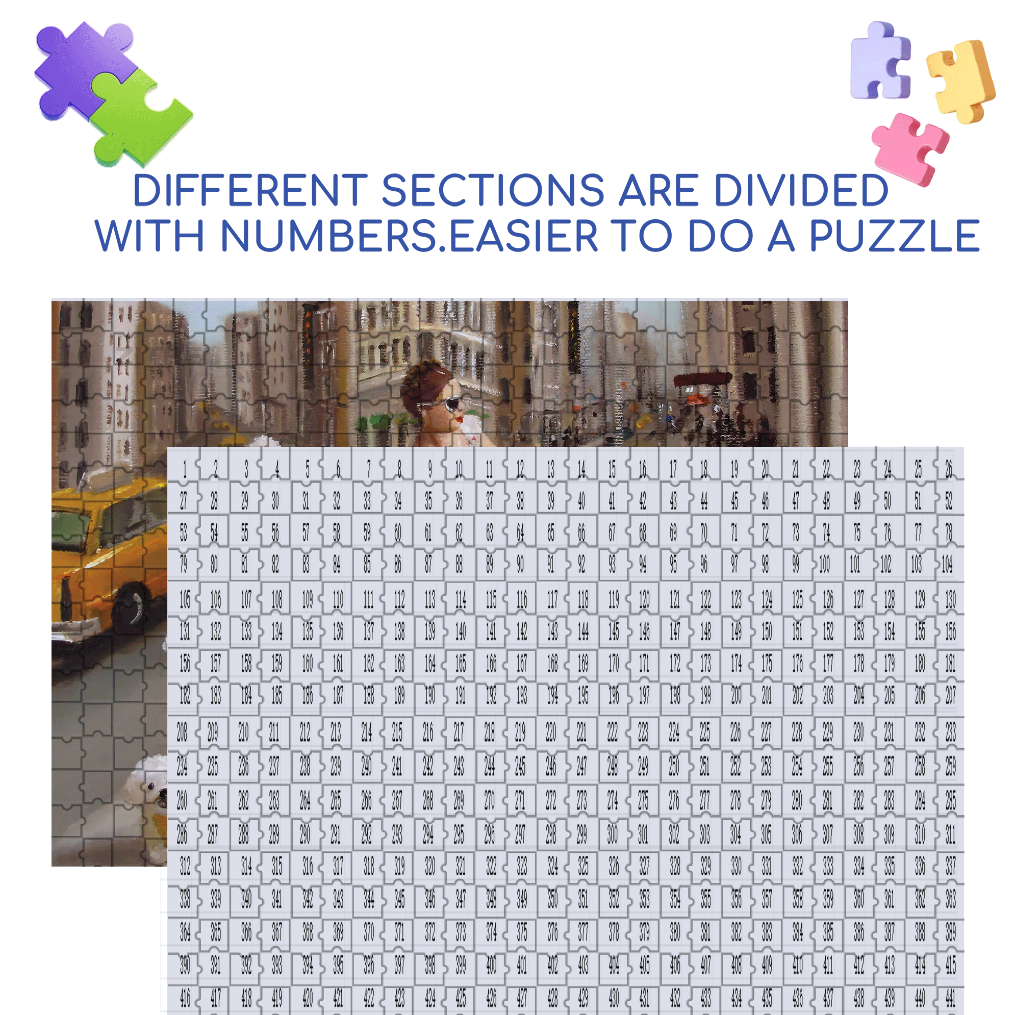 Pets in the City 500pcs/1000pcs Jigsaw Puzzle, Scratch-Resistant, Interactive Family Game & Brain-Boosting DIY Decor, Perfect for Halloween, Christmas & New Year Gifts, Family Puzzle Game
