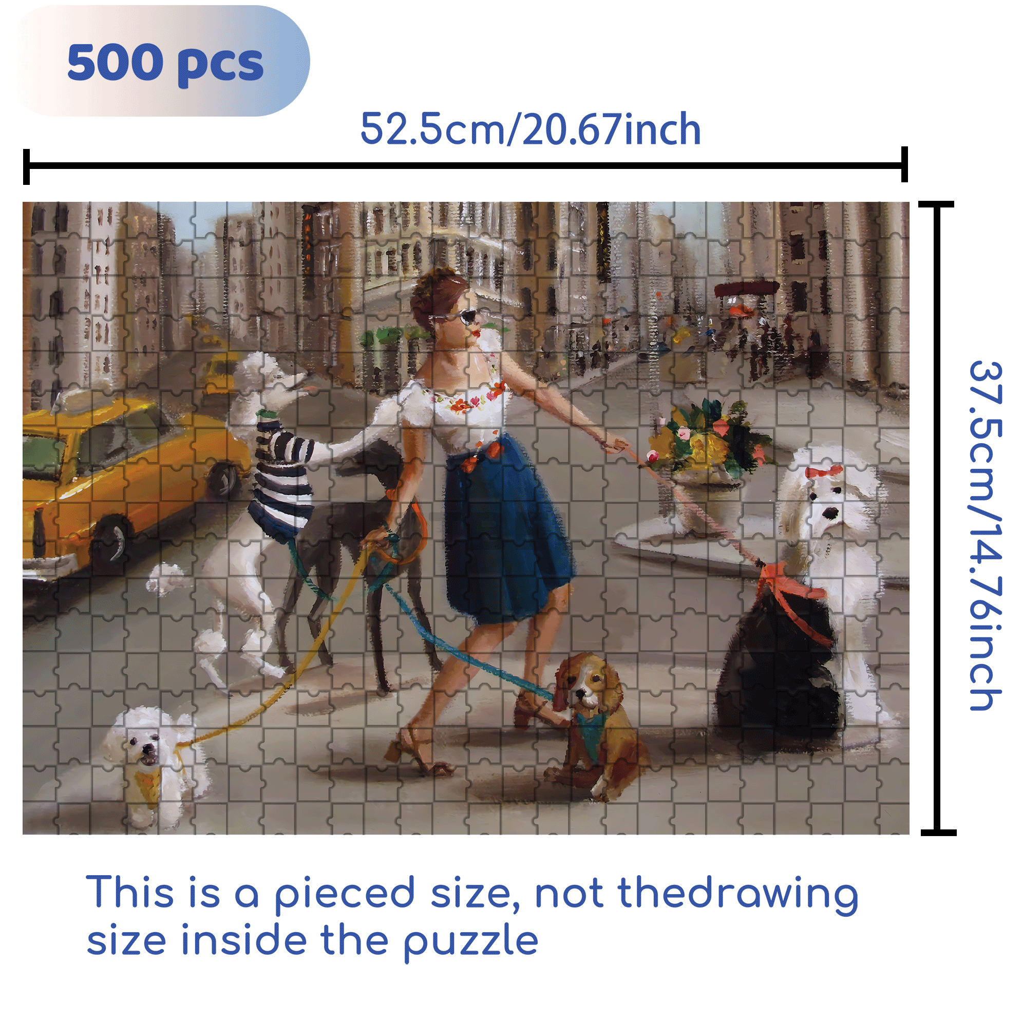 Pets in the City 500pcs/1000pcs Jigsaw Puzzle, Scratch-Resistant, Interactive Family Game & Brain-Boosting DIY Decor, Perfect for Halloween, Christmas & New Year Gifts, Family Puzzle Game
