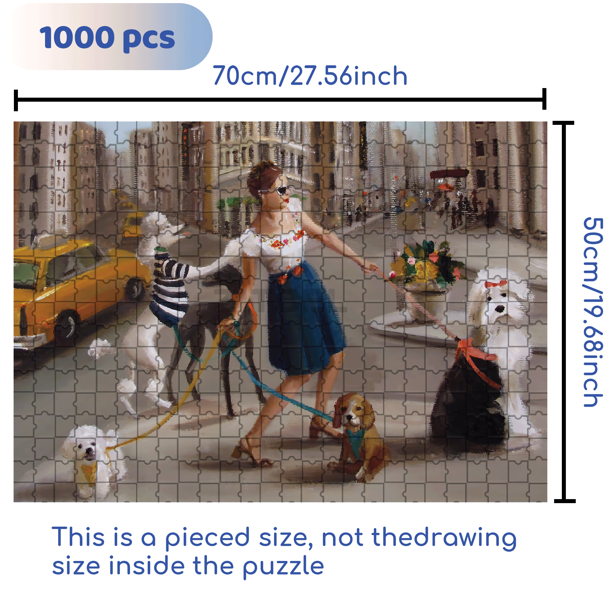 Pets in the City 500pcs/1000pcs Jigsaw Puzzle, Scratch-Resistant, Interactive Family Game & Brain-Boosting DIY Decor, Perfect for Halloween, Christmas & New Year Gifts, Family Puzzle Game