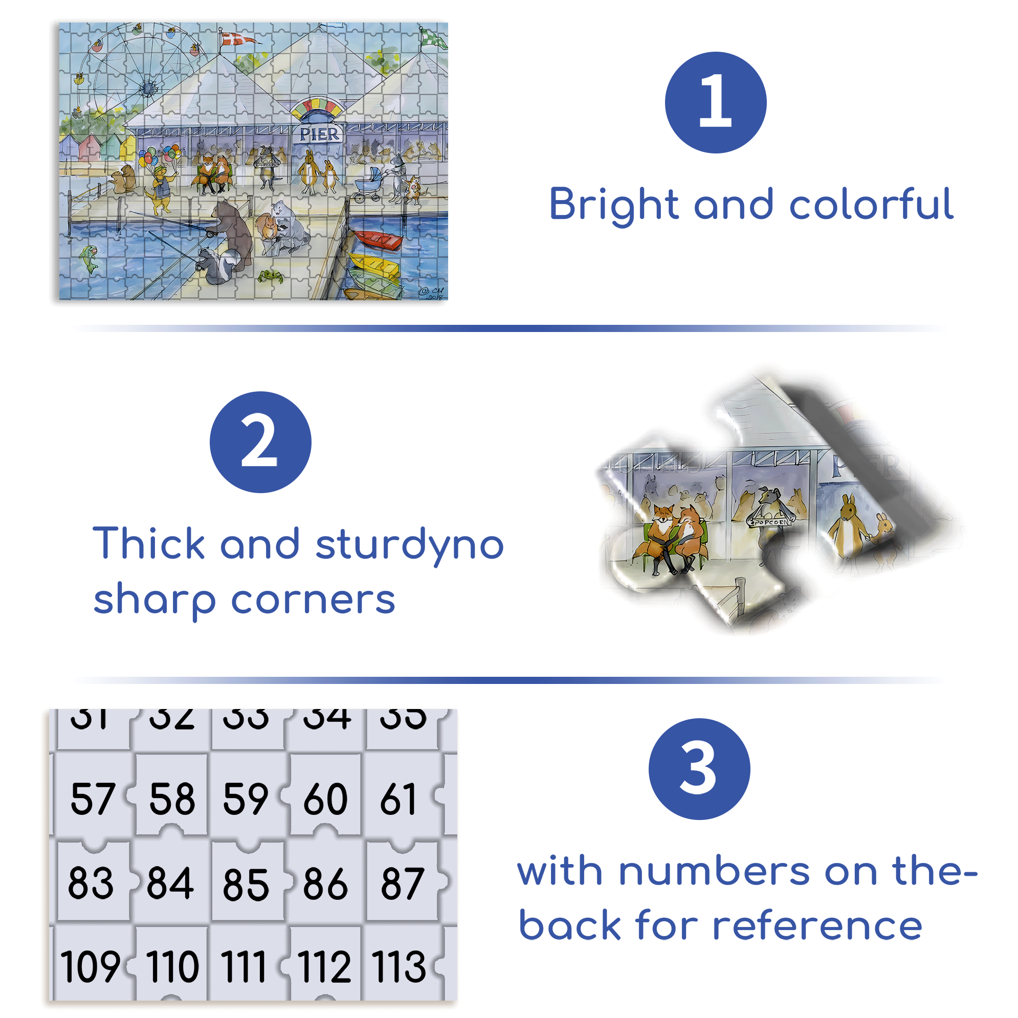 Pier 500pcs/1000pcs Jigsaw Puzzle, Scratch-Resistant, Interactive Family Game & Brain-Boosting DIY Decor, Perfect for Halloween, Christmas & New Year Gifts, Family Puzzle Game