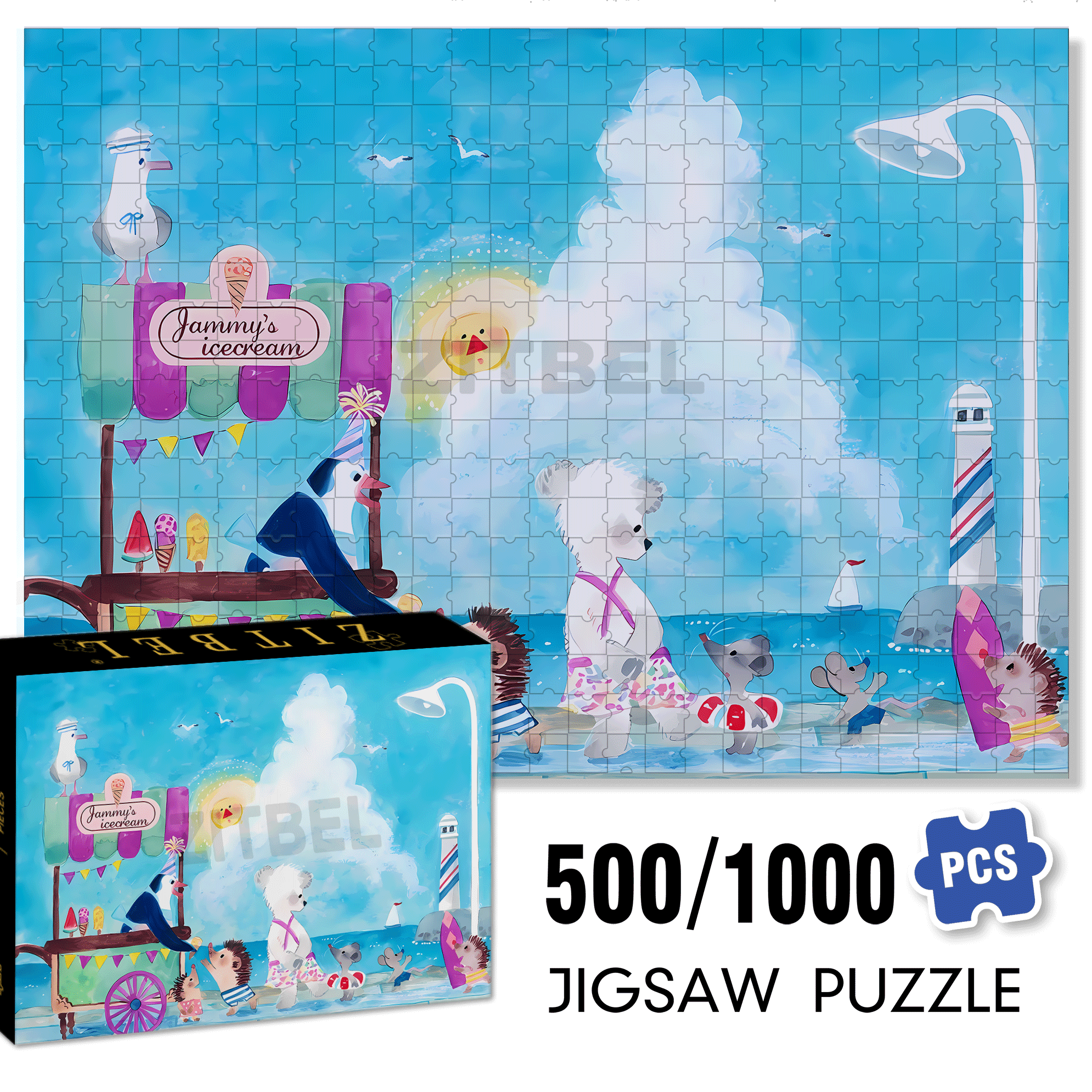 Queue To Buy 500pcs/1000pcs Jigsaw Puzzle, Scratch-Resistant, Interactive Family Game & Brain-Boosting DIY Decor, Perfect for Halloween, Christmas & New Year Gifts, Family Puzzle Game