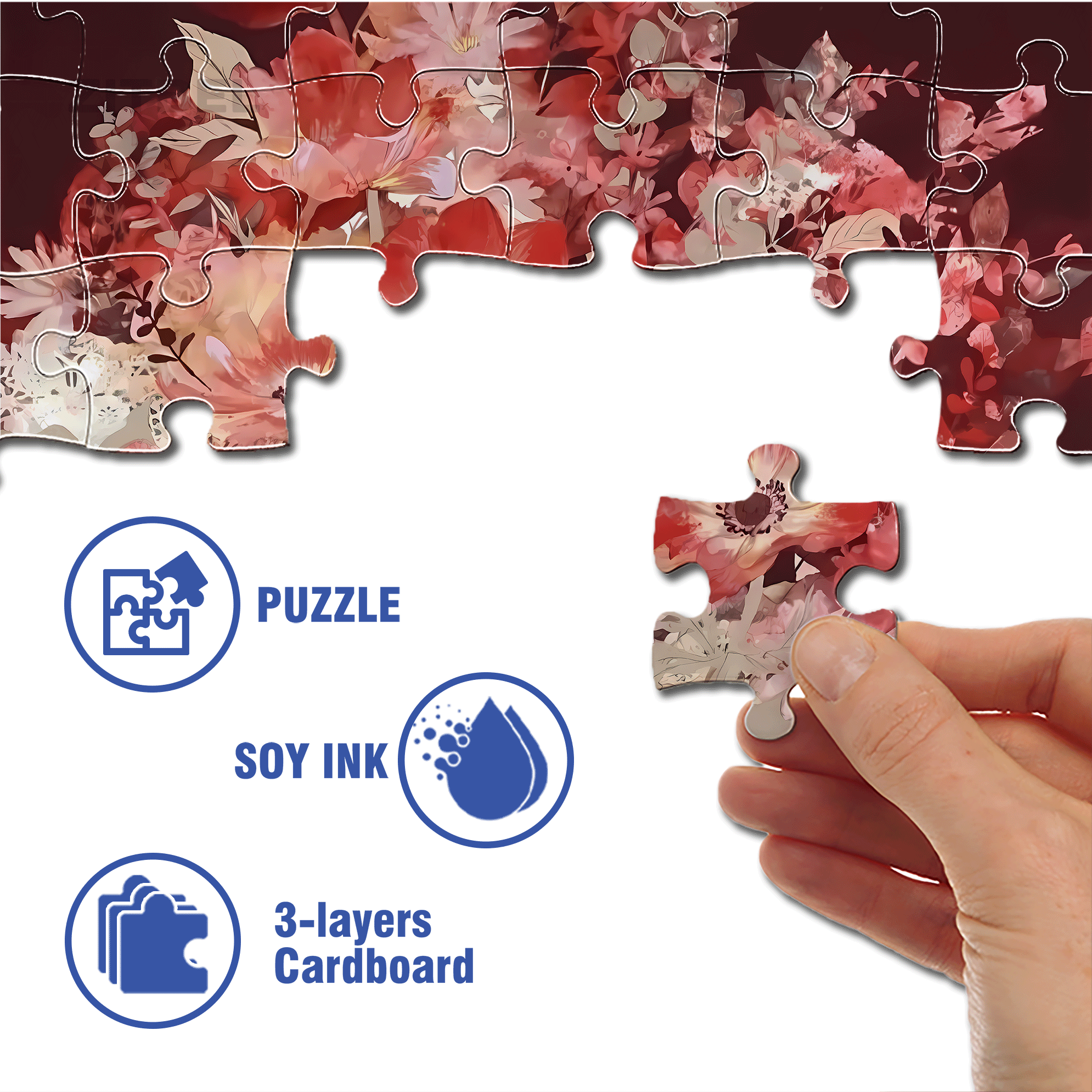 Red Tone 2 500pcs/1000pcs Jigsaw Puzzle, Scratch-Resistant, Interactive Family Game & Brain-Boosting DIY Decor, Perfect for Halloween, Christmas & New Year Gifts, Family Puzzle Game