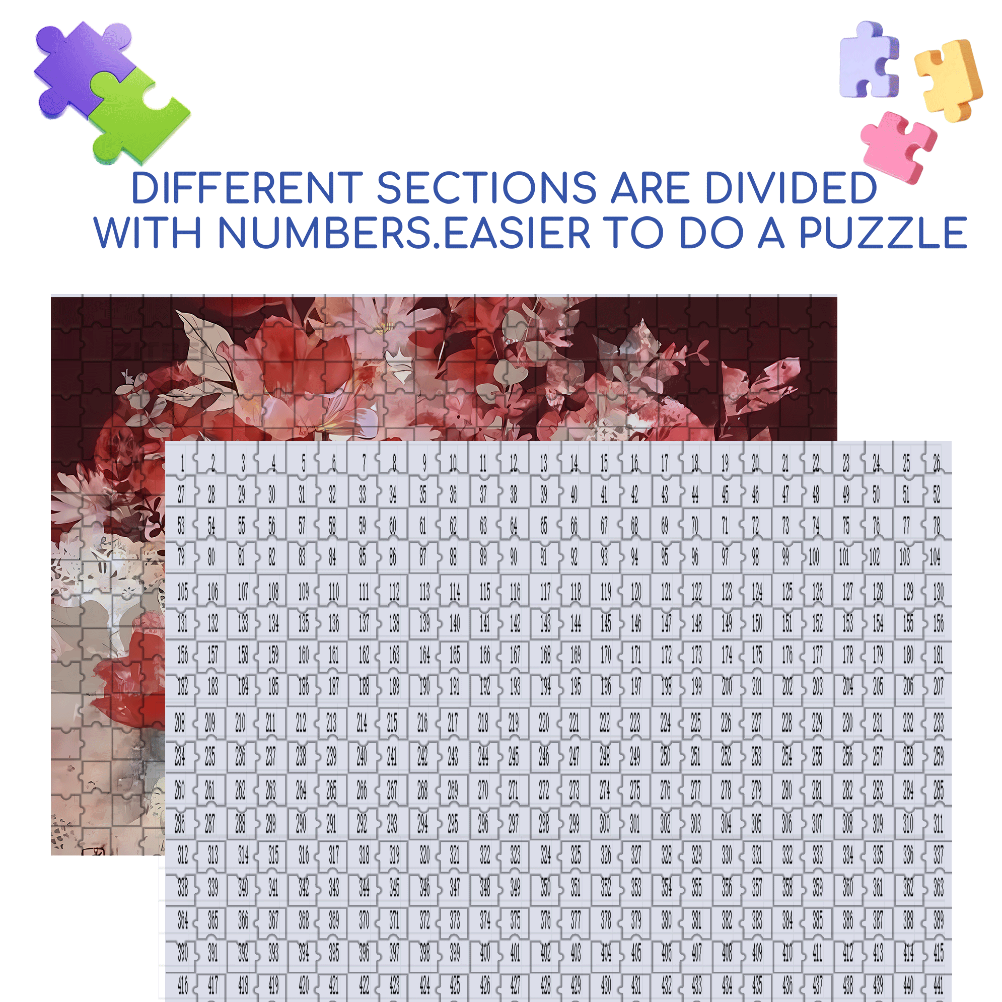 Red Tone 2 500pcs/1000pcs Jigsaw Puzzle, Scratch-Resistant, Interactive Family Game & Brain-Boosting DIY Decor, Perfect for Halloween, Christmas & New Year Gifts, Family Puzzle Game