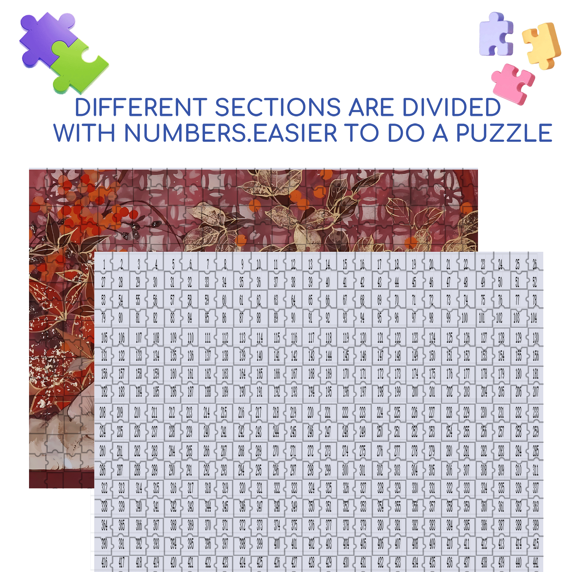 Red Tone 500pcs/1000pcs Jigsaw Puzzle, Scratch-Resistant, Interactive Family Game & Brain-Boosting DIY Decor, Perfect for Halloween, Christmas & New Year Gifts, Family Puzzle Game