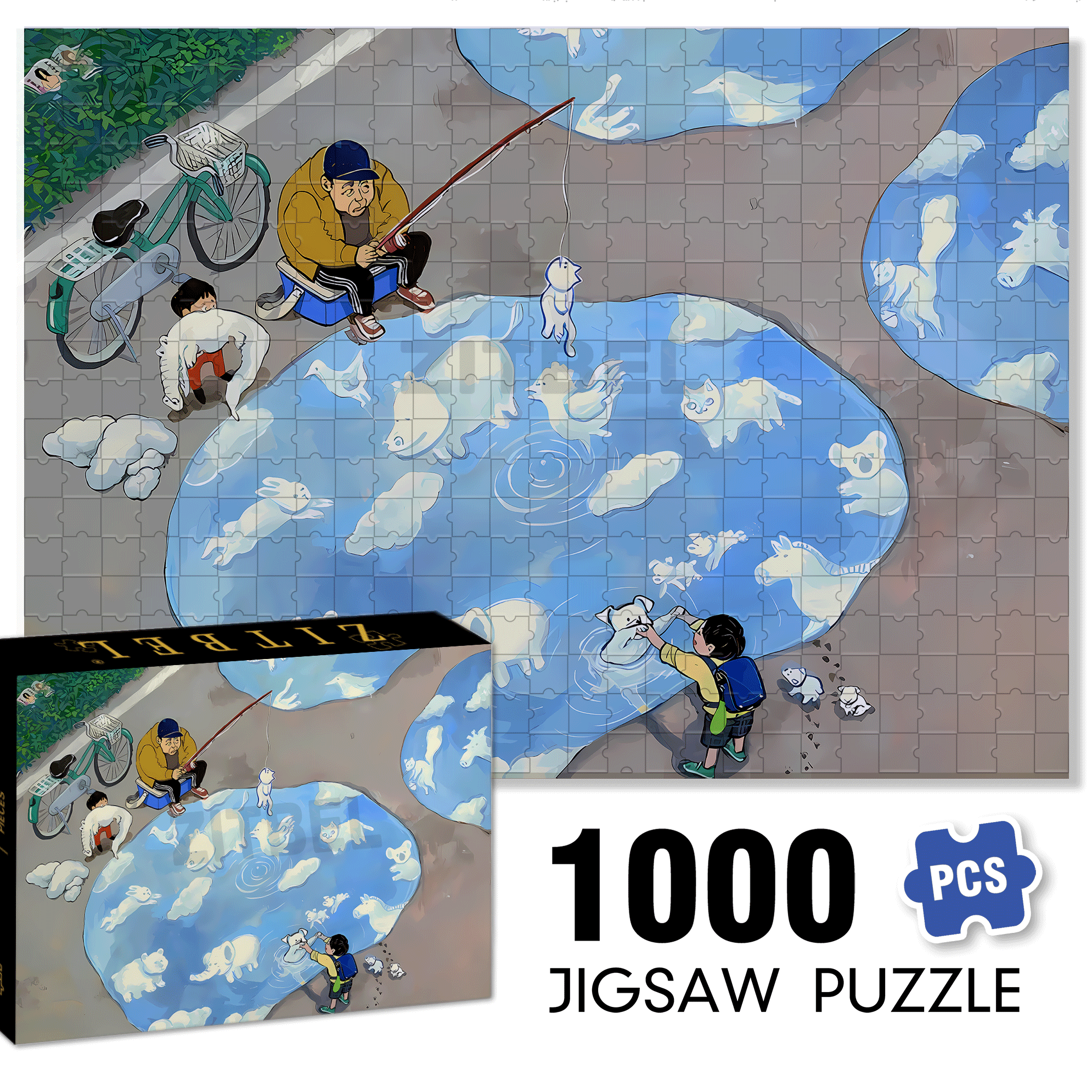 Reflections In The Water 500pcs/1000pcs Jigsaw Puzzle, Scratch-Resistant, Interactive Family Game & Brain-Boosting DIY Decor, Perfect for Halloween, Christmas & New Year Gifts, Family Puzzle Game