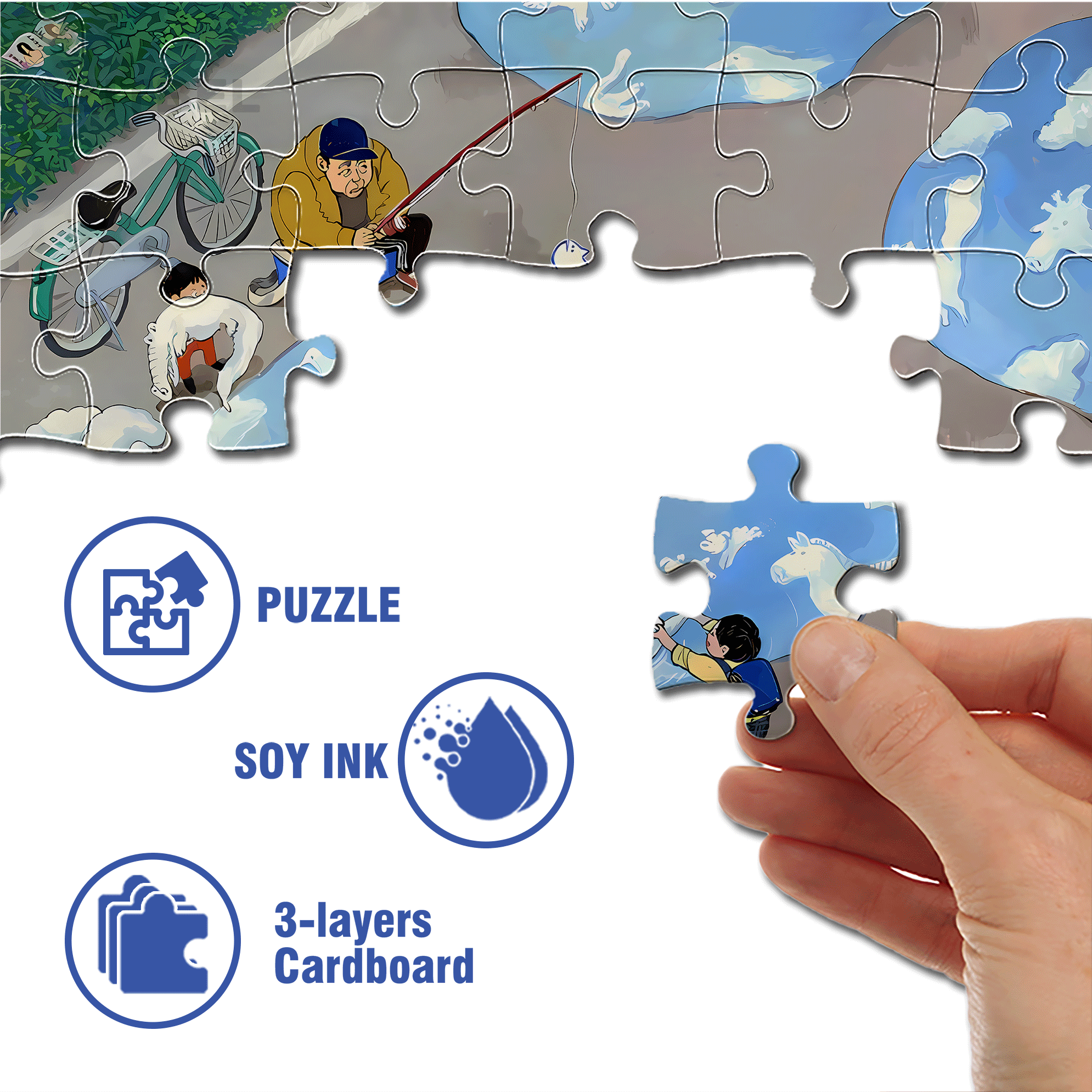 Reflections In The Water 500pcs/1000pcs Jigsaw Puzzle, Scratch-Resistant, Interactive Family Game & Brain-Boosting DIY Decor, Perfect for Halloween, Christmas & New Year Gifts, Family Puzzle Game