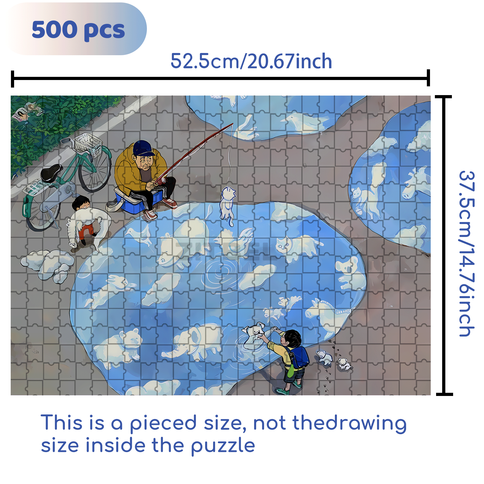 Reflections In The Water 500pcs/1000pcs Jigsaw Puzzle, Scratch-Resistant, Interactive Family Game & Brain-Boosting DIY Decor, Perfect for Halloween, Christmas & New Year Gifts, Family Puzzle Game