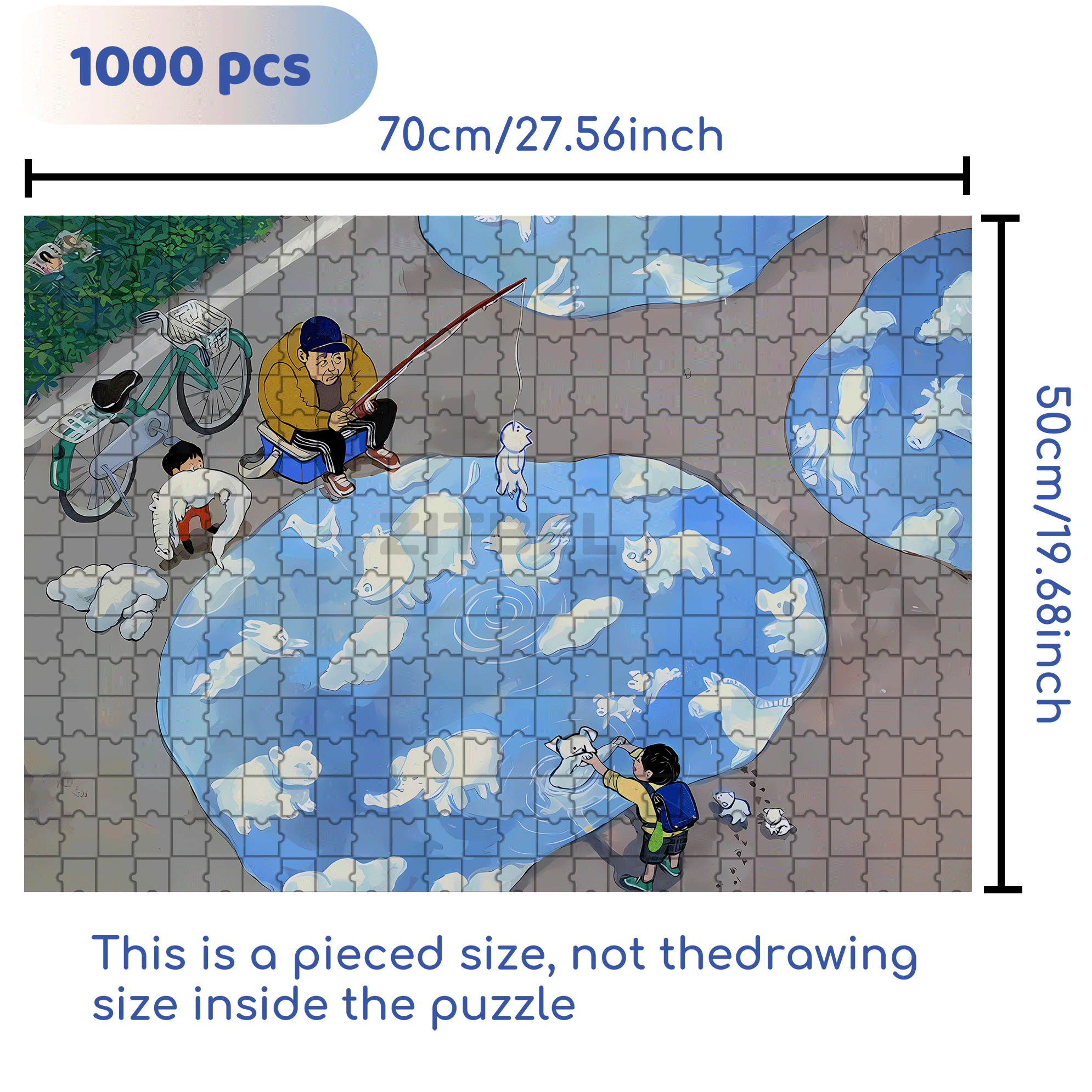Reflections In The Water 500pcs/1000pcs Jigsaw Puzzle, Scratch-Resistant, Interactive Family Game & Brain-Boosting DIY Decor, Perfect for Halloween, Christmas & New Year Gifts, Family Puzzle Game