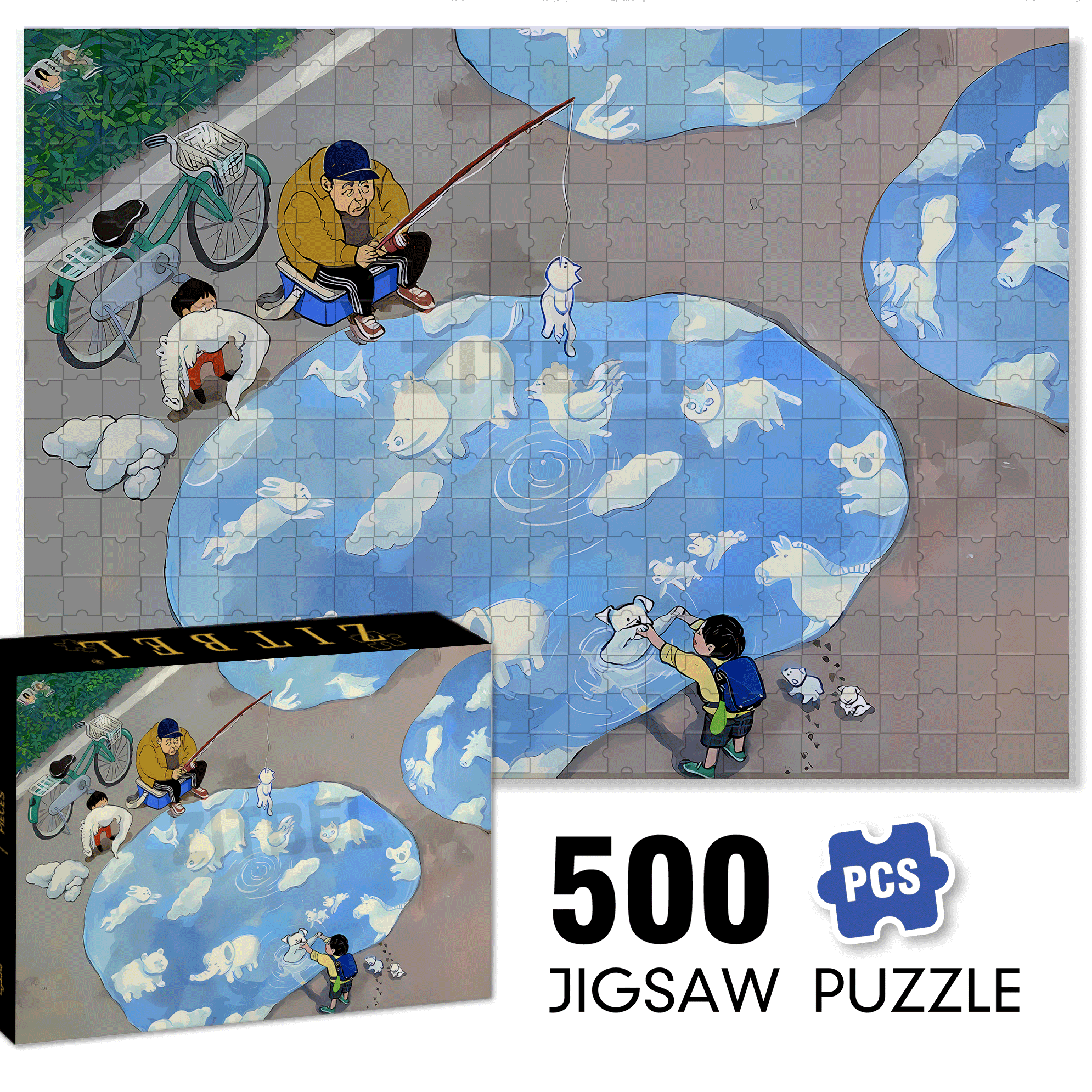 Reflections In The Water 500pcs/1000pcs Jigsaw Puzzle, Scratch-Resistant, Interactive Family Game & Brain-Boosting DIY Decor, Perfect for Halloween, Christmas & New Year Gifts, Family Puzzle Game