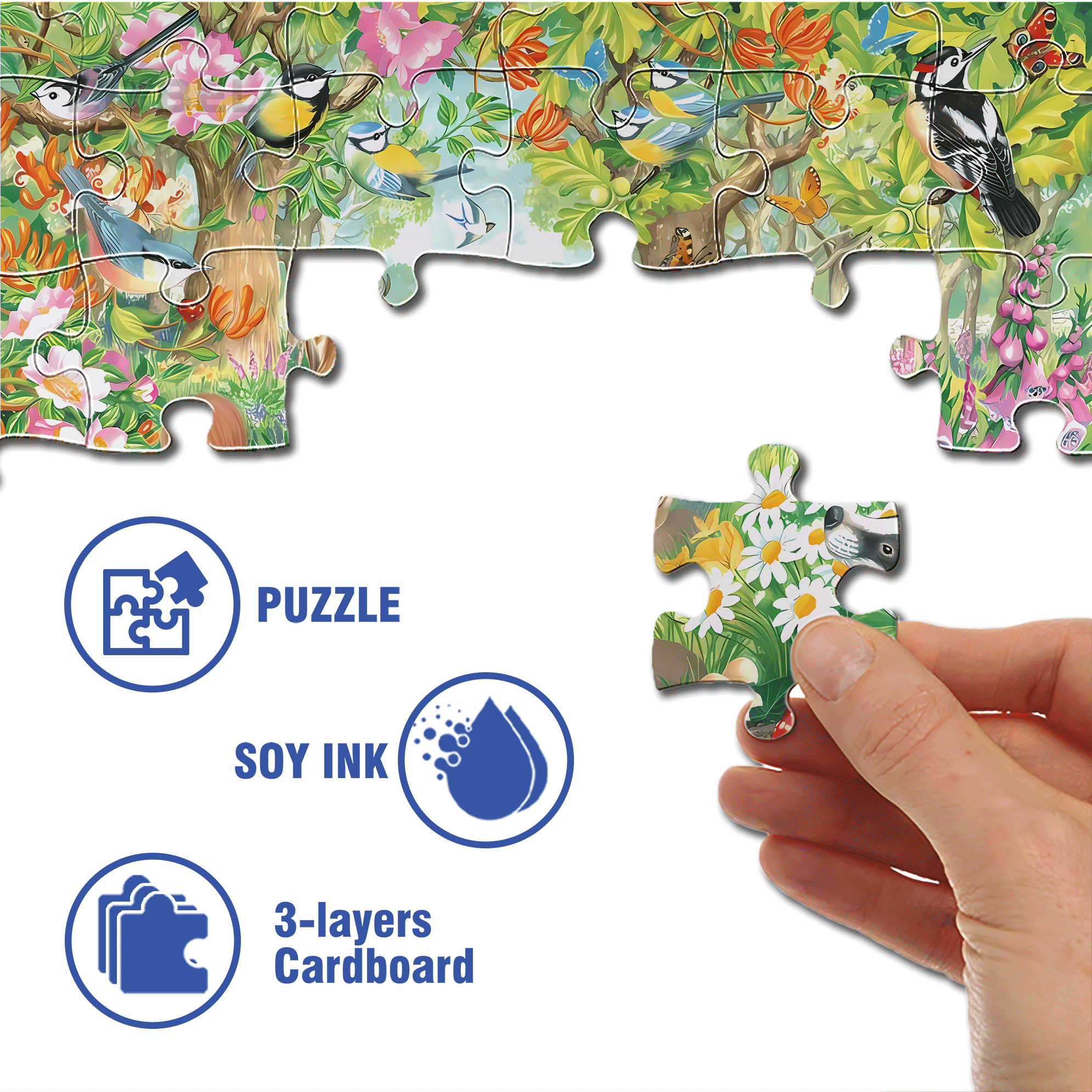 Small Animals In The Forest 500pcs/1000pcs Jigsaw Puzzle, Scratch-Resistant, Interactive Family Game & Brain-Boosting DIY Decor, Perfect for Halloween, Christmas & New Year Gifts, Family Puzzle Game