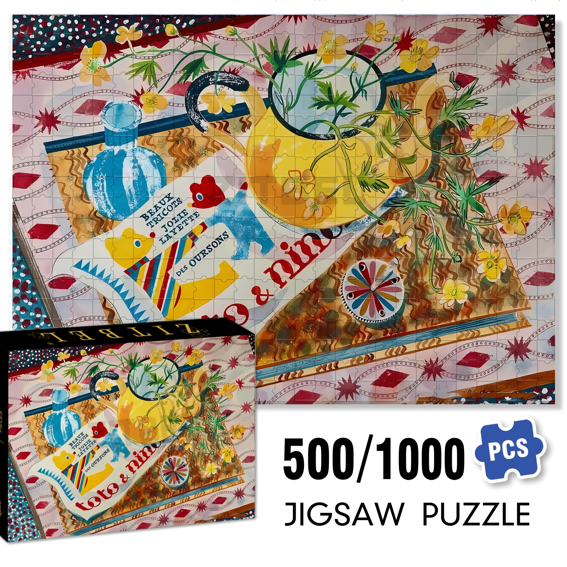 Still Life and Light 2 500pcs/1000pcs Jigsaw Puzzle, Scratch-Resistant, Interactive Family Game & Brain-Boosting DIY Decor, Perfect for Halloween, Christmas & New Year Gifts, Family Puzzle Game