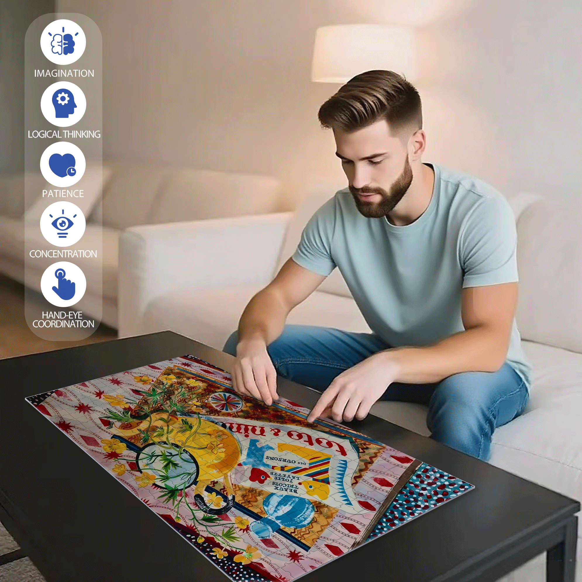 Still Life and Light 2 500pcs/1000pcs Jigsaw Puzzle, Scratch-Resistant, Interactive Family Game & Brain-Boosting DIY Decor, Perfect for Halloween, Christmas & New Year Gifts, Family Puzzle Game