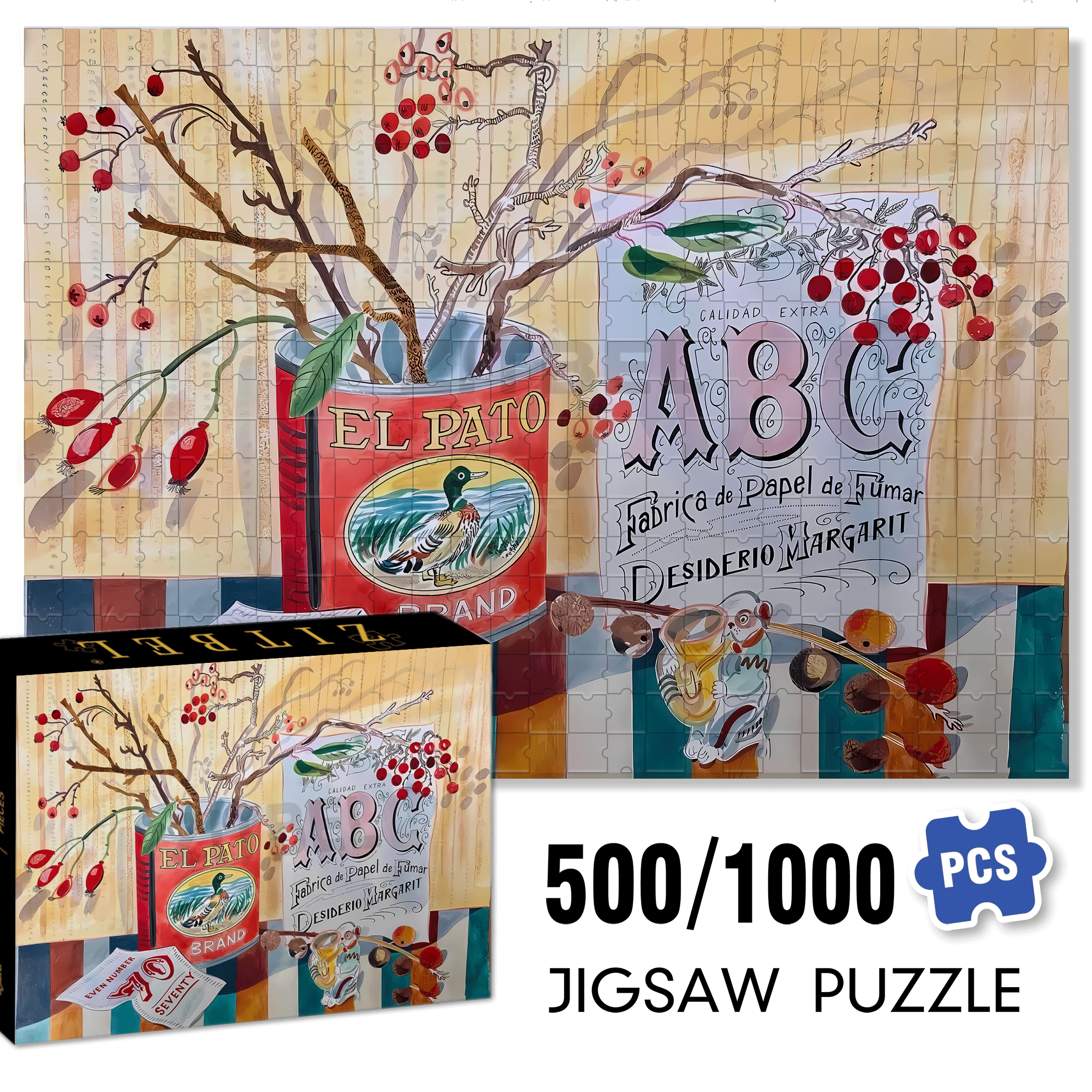 Still Life and Light 3 500pcs/1000pcs Jigsaw Puzzle, Scratch-Resistant, Interactive Family Game & Brain-Boosting DIY Decor, Perfect for Halloween, Christmas & New Year Gifts, Family Puzzle Game