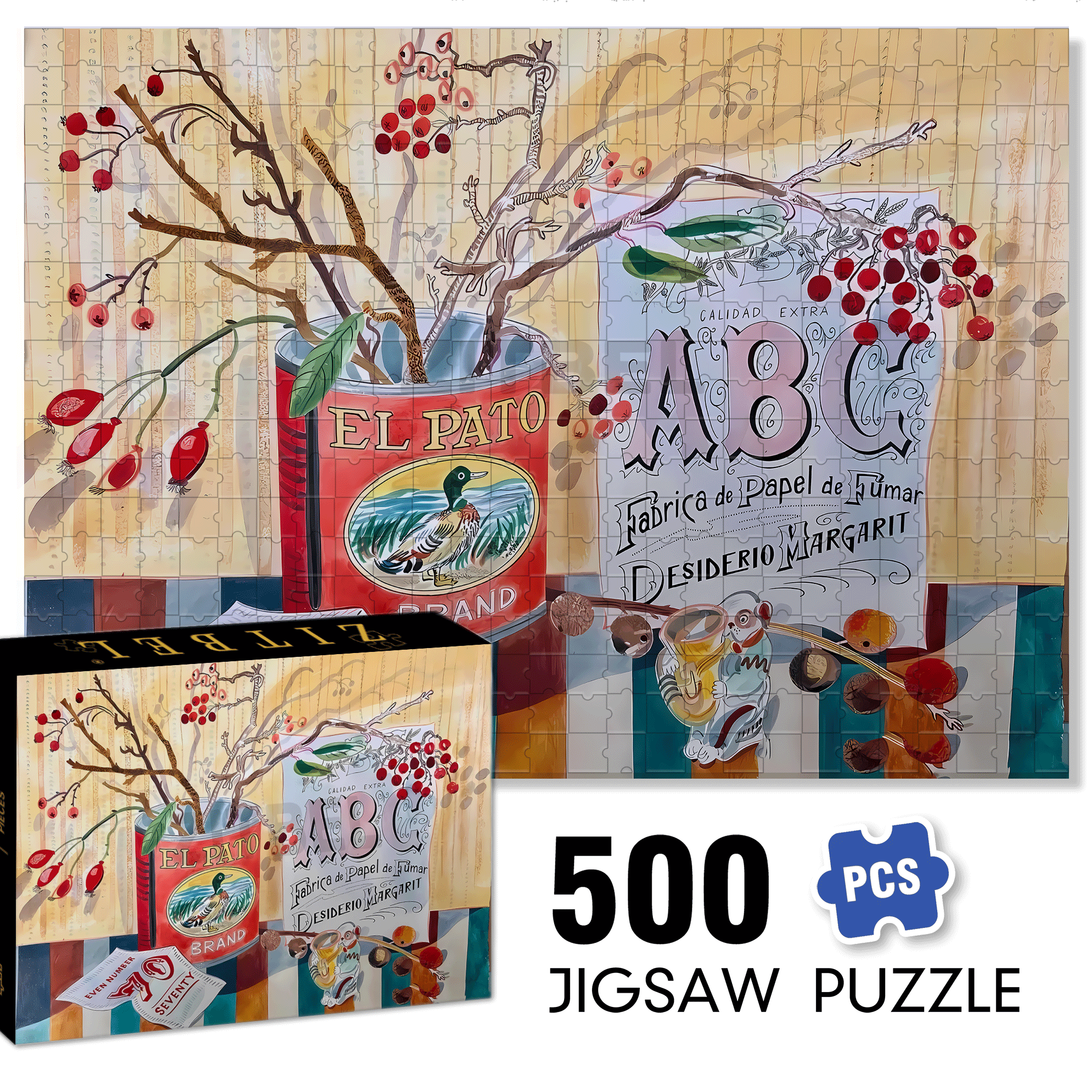 Still Life and Light 3 500pcs/1000pcs Jigsaw Puzzle, Scratch-Resistant, Interactive Family Game & Brain-Boosting DIY Decor, Perfect for Halloween, Christmas & New Year Gifts, Family Puzzle Game
