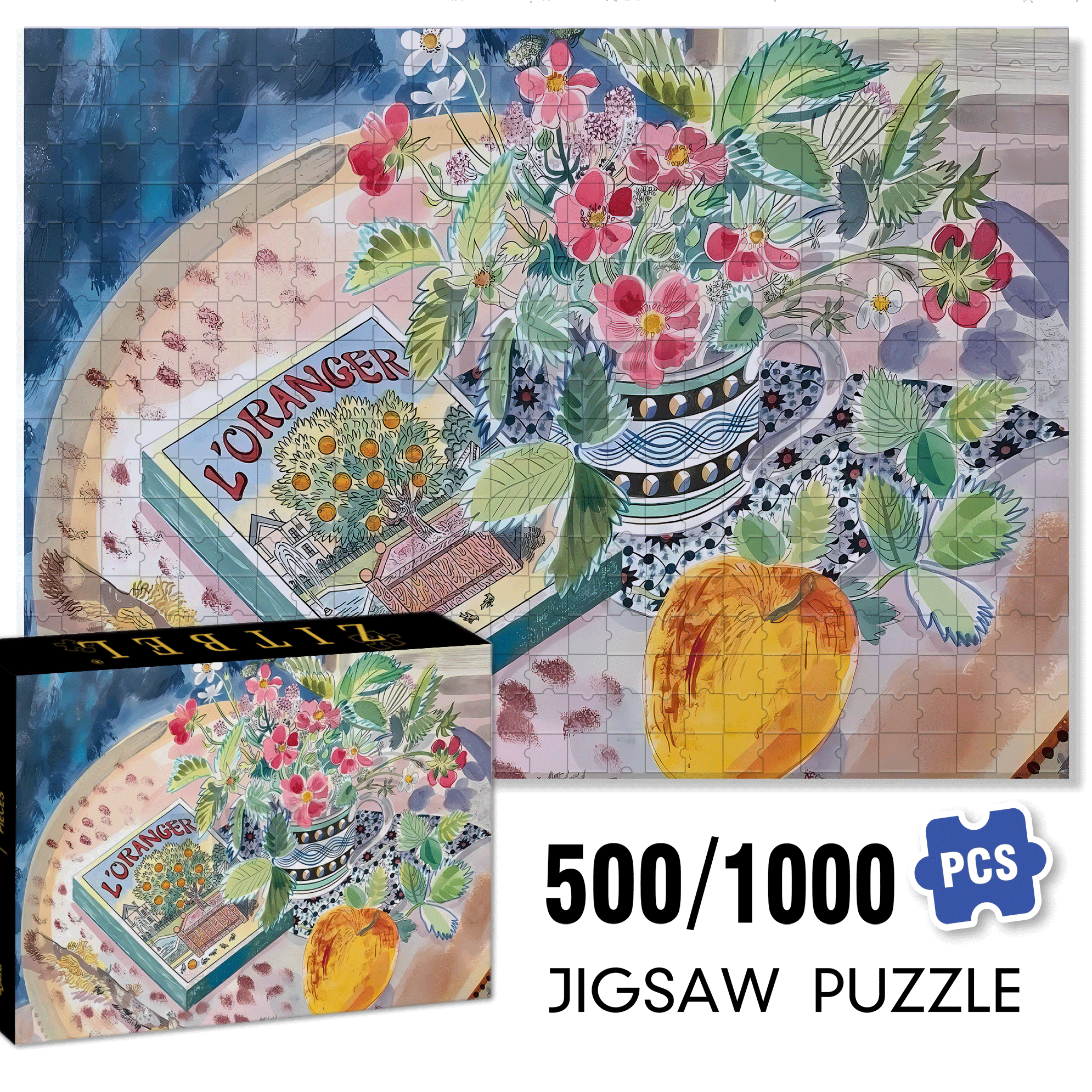 Still Life and Light 4 500pcs/1000pcs Jigsaw Puzzle, Scratch-Resistant, Interactive Family Game & Brain-Boosting DIY Decor, Perfect for Halloween, Christmas & New Year Gifts, Family Puzzle Game