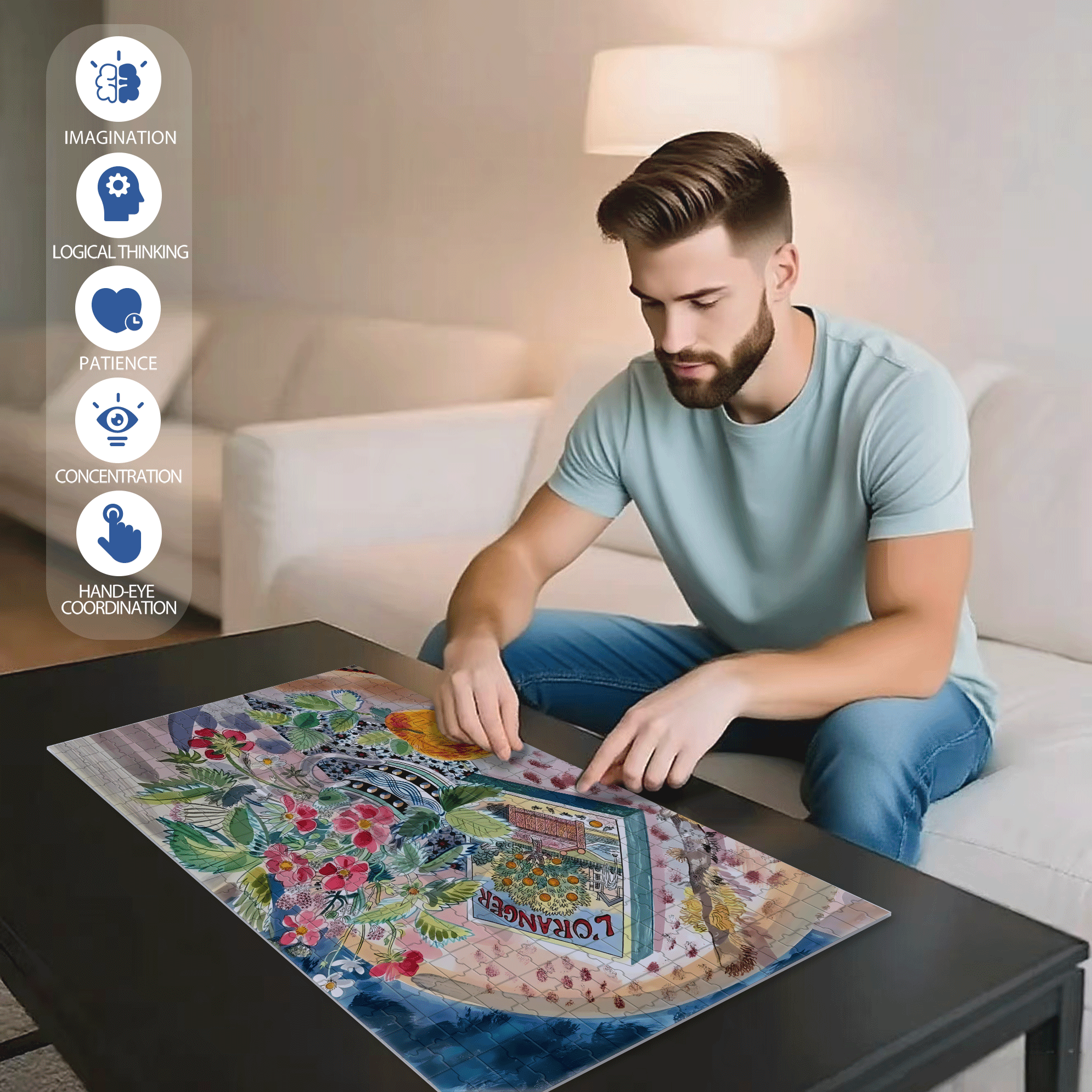 Still Life and Light 4 500pcs/1000pcs Jigsaw Puzzle, Scratch-Resistant, Interactive Family Game & Brain-Boosting DIY Decor, Perfect for Halloween, Christmas & New Year Gifts, Family Puzzle Game