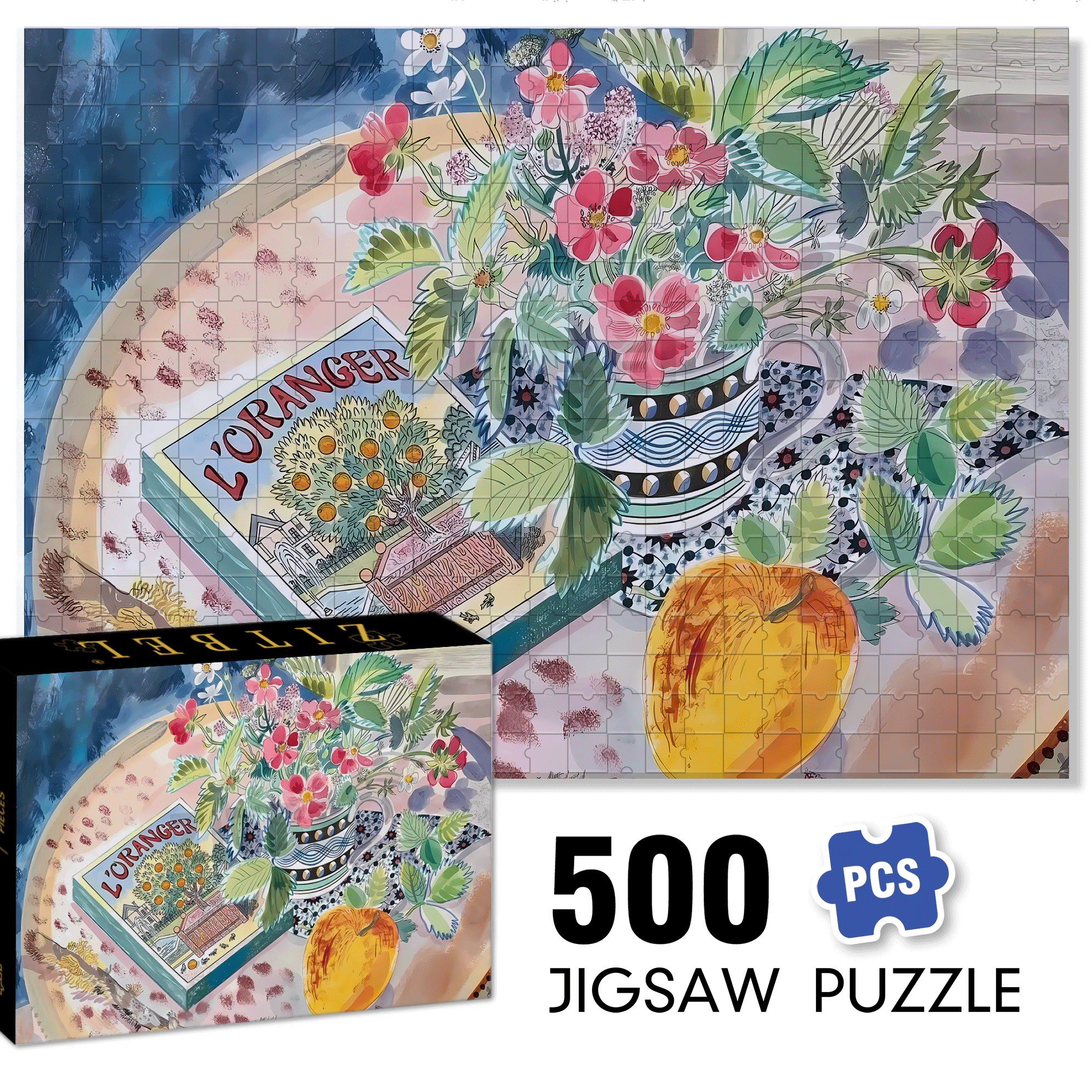 Still Life and Light 4 500pcs/1000pcs Jigsaw Puzzle, Scratch-Resistant, Interactive Family Game & Brain-Boosting DIY Decor, Perfect for Halloween, Christmas & New Year Gifts, Family Puzzle Game