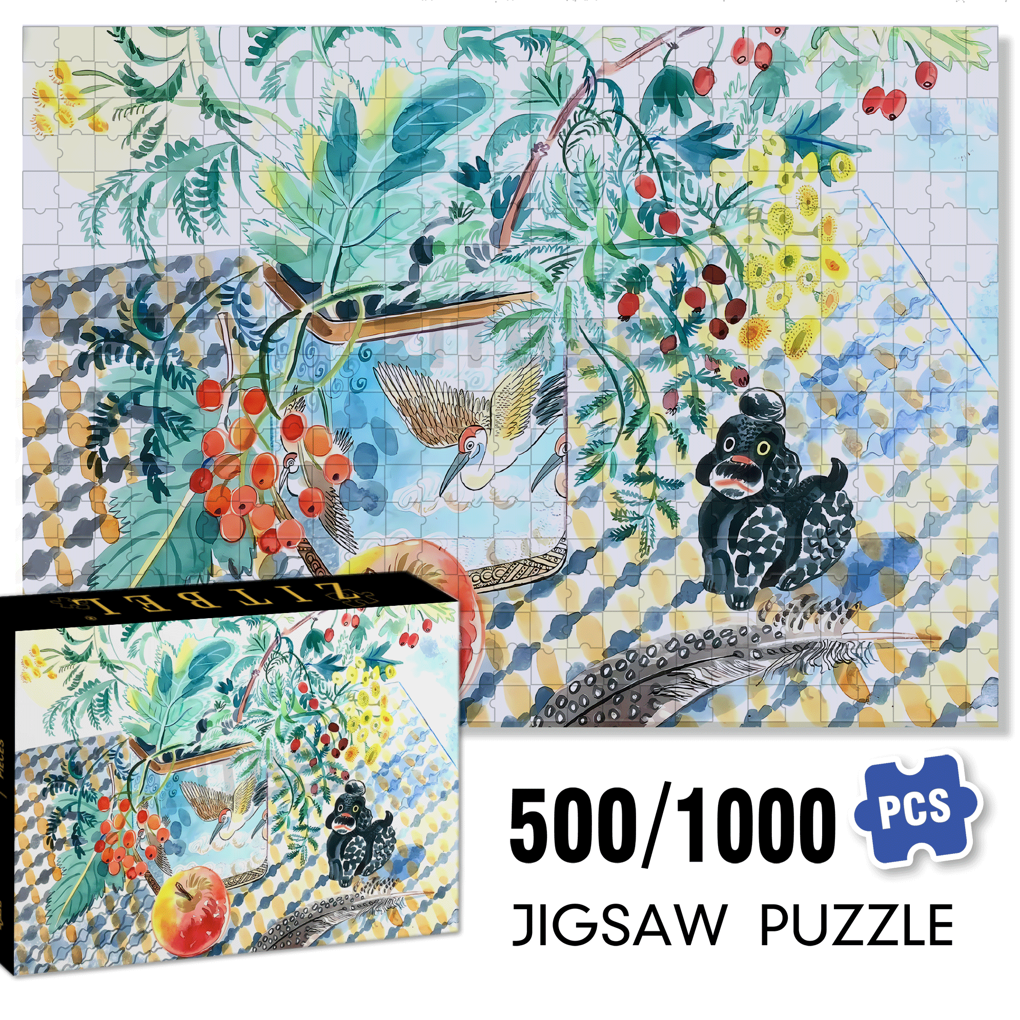 Still Life and Light 8 500pcs/1000pcs Jigsaw Puzzle, Scratch-Resistant, Interactive Family Game & Brain-Boosting DIY Decor, Perfect for Halloween, Christmas & New Year Gifts, Family Puzzle Game