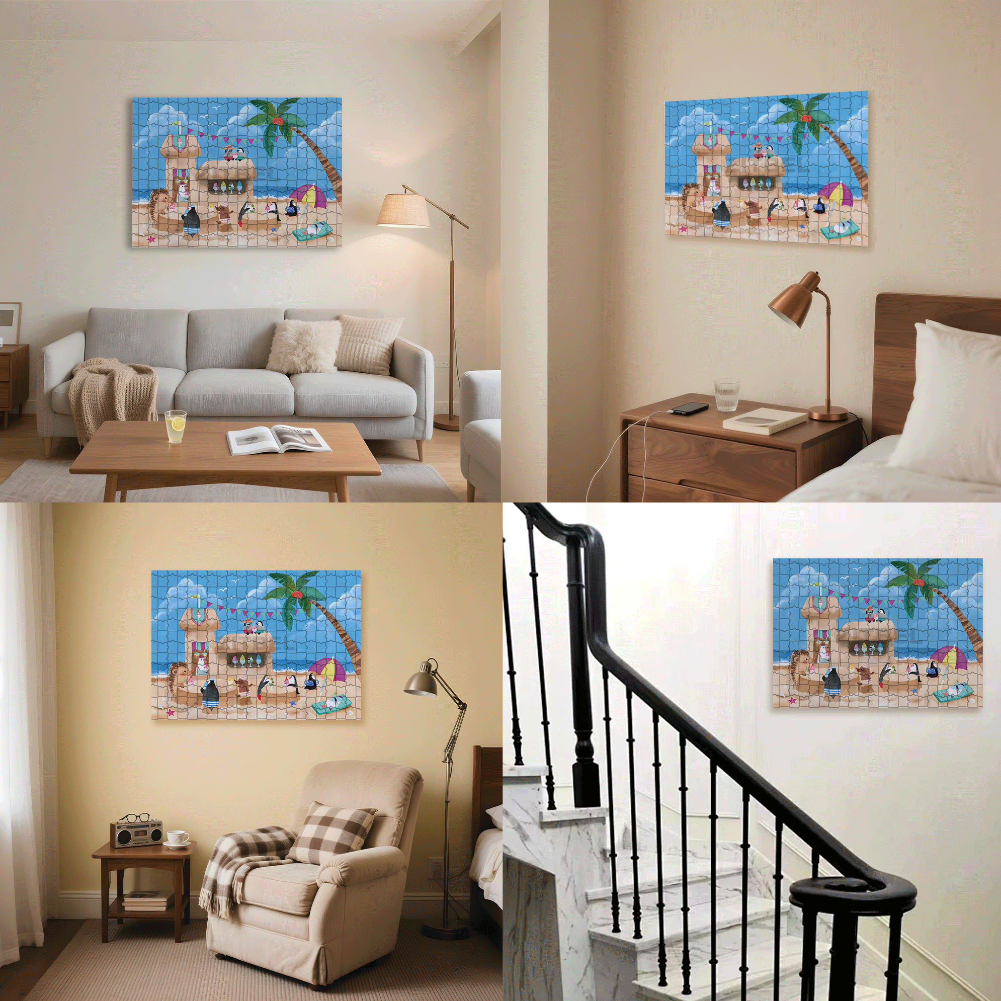 Vacation At The Beach 500pcs/1000pcs Jigsaw Puzzle, Scratch-Resistant, Interactive Family Game & Brain-Boosting DIY Decor, Perfect for Halloween, Christmas & New Year Gifts, Family Puzzle Game