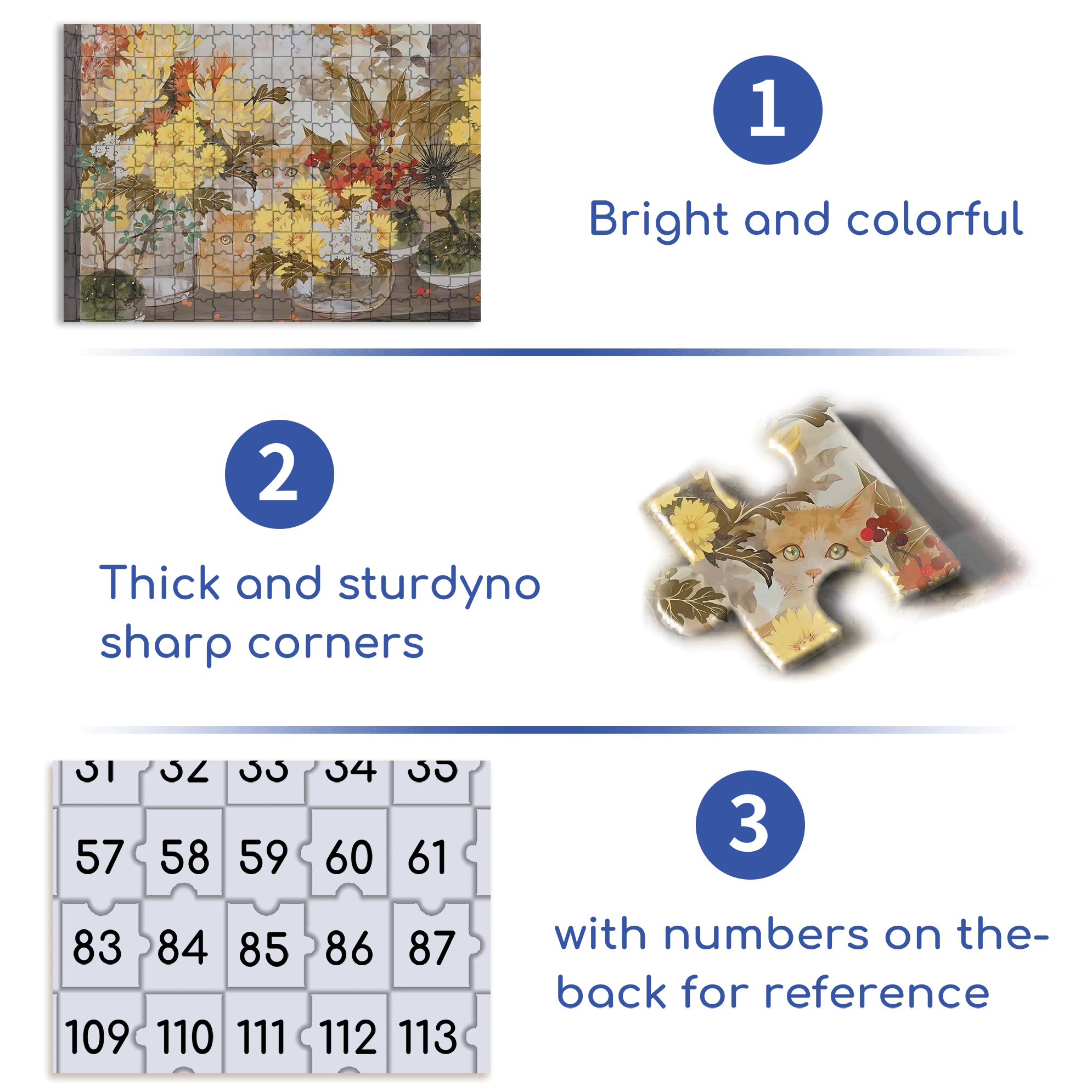 Yellow Flowers And Yellow cat 500pcs/1000pcs Jigsaw Puzzle, Scratch-Resistant, Interactive Family Game & Brain-Boosting DIY Decor, Perfect for Halloween, Christmas & New Year Gifts, Family Puzzle Game