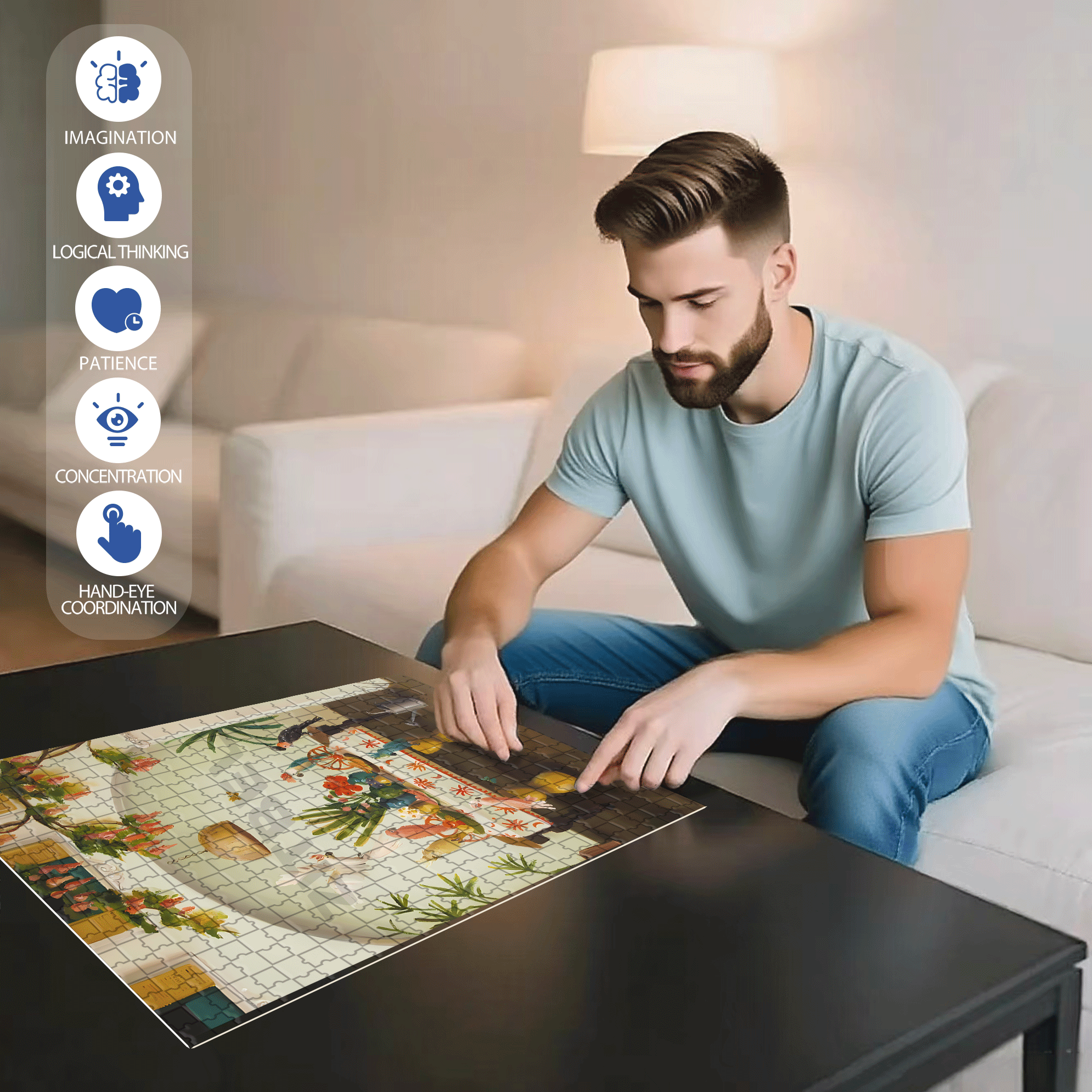 A Royal Family 500pcs/1000pcs Jigsaw Puzzle, Scratch-Resistant, Interactive Family Game & Brain-Boosting DIY Decor, Perfect for Halloween, Christmas & New Year Gifts, Family Puzzle Game