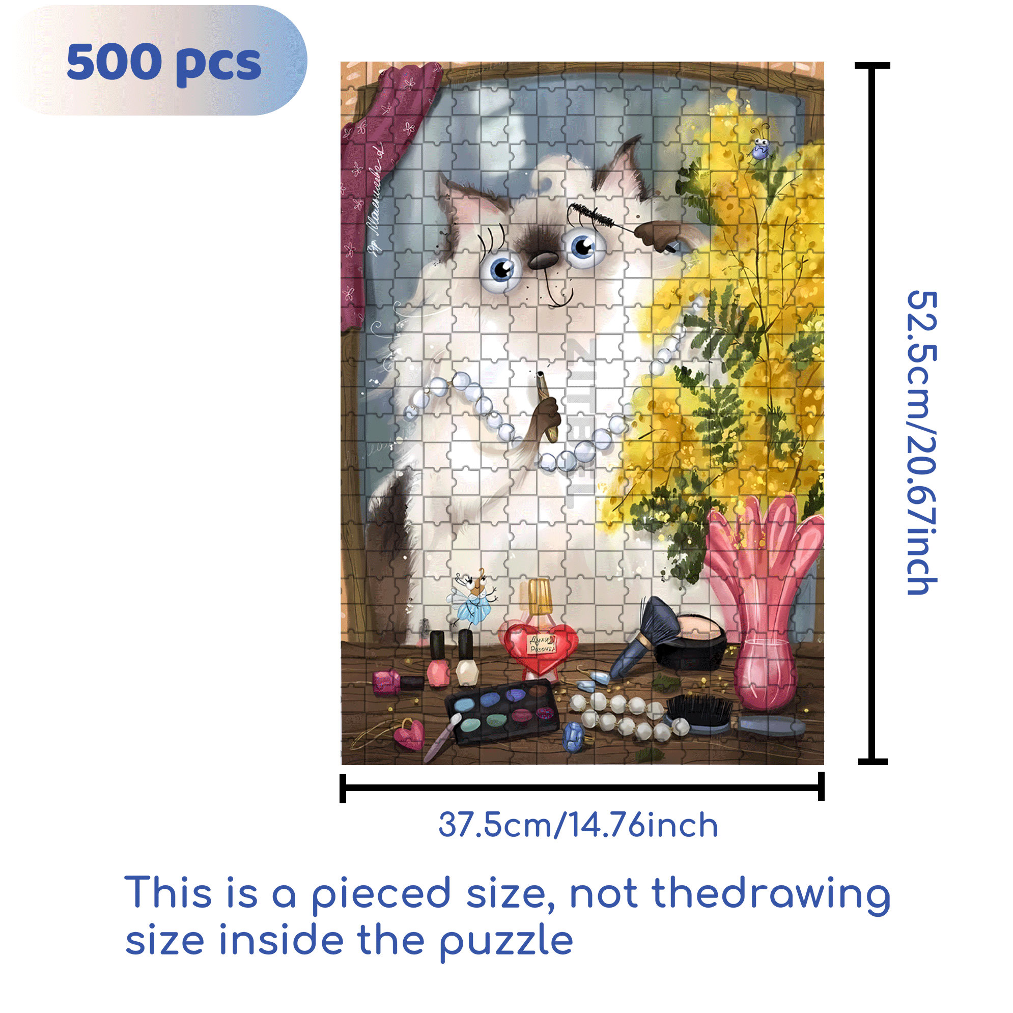 Apply Mascara 500pcs/1000pcs Jigsaw Puzzle, Scratch-Resistant, Interactive Family Game & Brain-Boosting DIY Decor, Perfect for Halloween, Christmas & New Year Gifts, Family Puzzle Game
