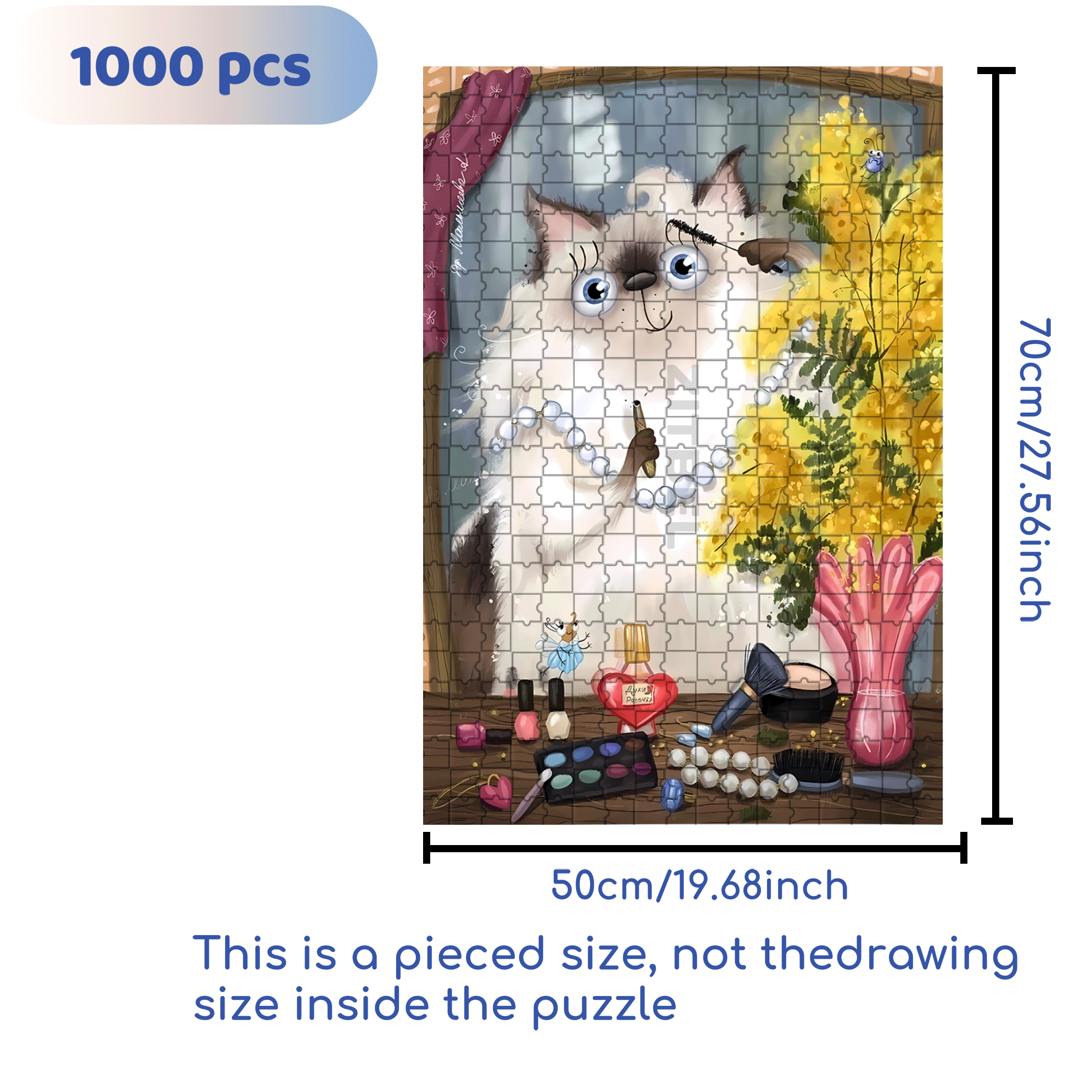 Apply Mascara 500pcs/1000pcs Jigsaw Puzzle, Scratch-Resistant, Interactive Family Game & Brain-Boosting DIY Decor, Perfect for Halloween, Christmas & New Year Gifts, Family Puzzle Game