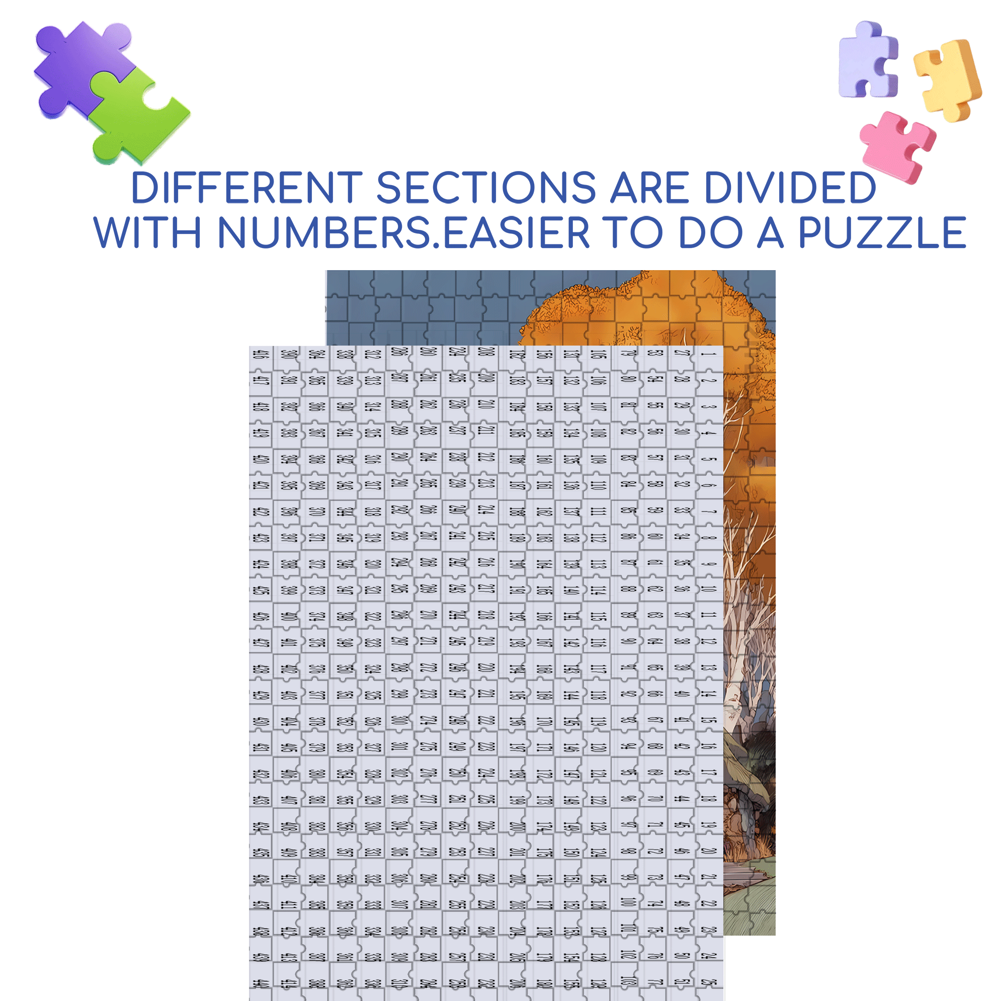 Autumn Forest Cabin 500pcs/1000pcs Jigsaw Puzzle, Scratch-Resistant, Interactive Family Game & Brain-Boosting DIY Decor, Perfect for Halloween, Christmas & New Year Gifts, Family Puzzle Game