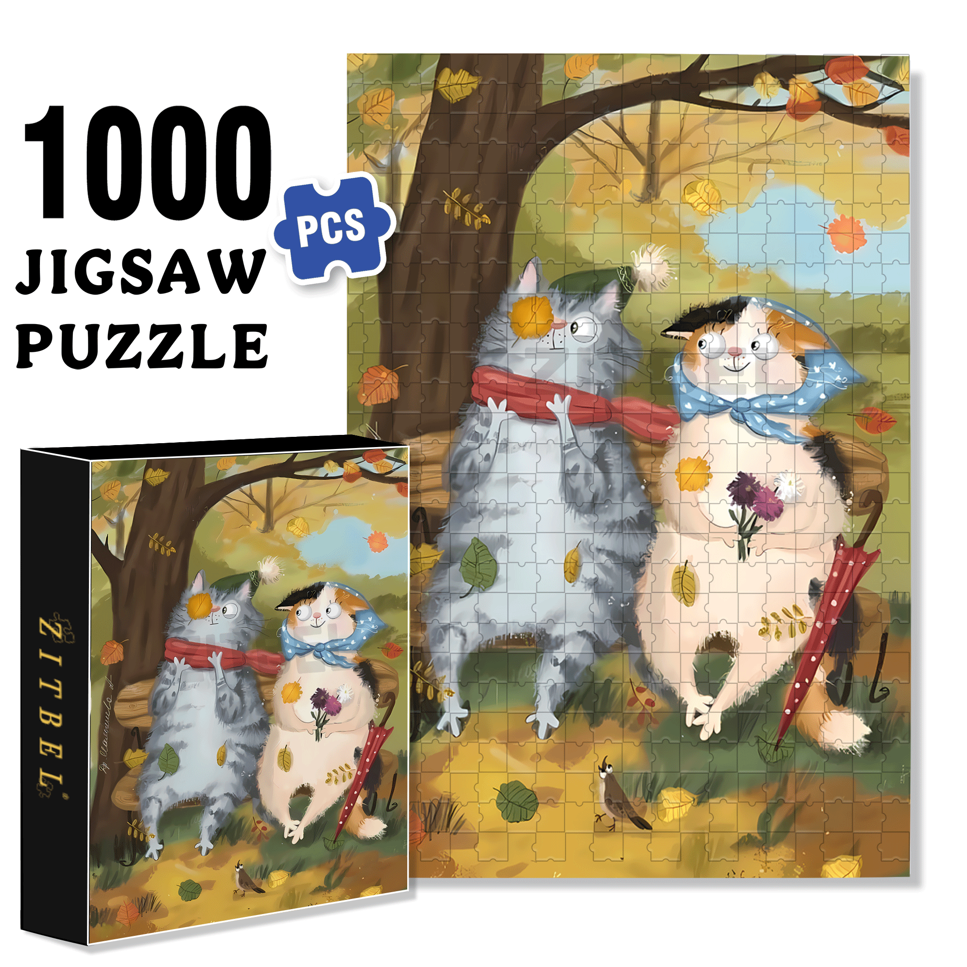 Autumn Promise 500pcs/1000pcs Jigsaw Puzzle, Scratch-Resistant, Interactive Family Game & Brain-Boosting DIY Decor, Perfect for Halloween, Christmas & New Year Gifts, Family Puzzle Game