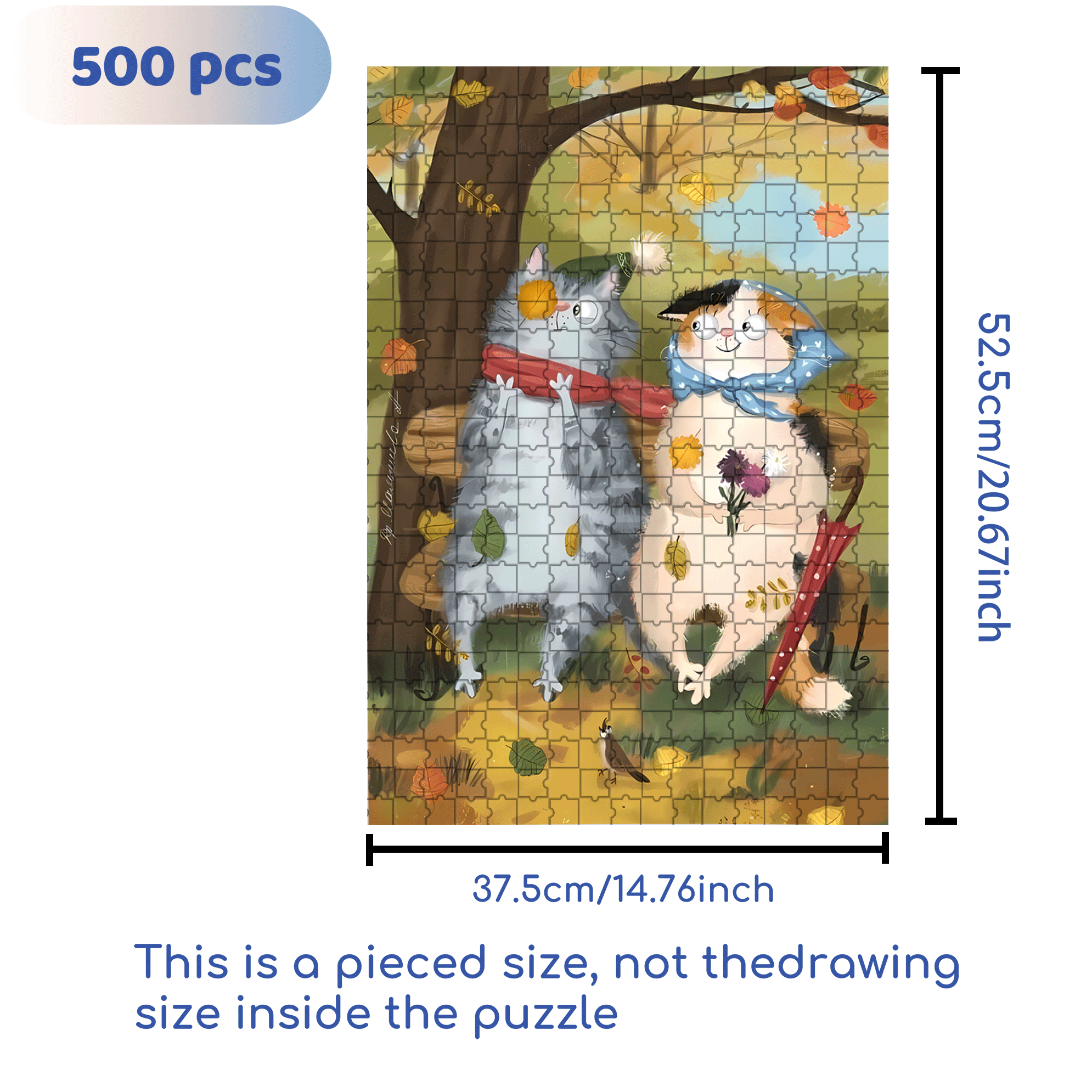 Autumn Promise 500pcs/1000pcs Jigsaw Puzzle, Scratch-Resistant, Interactive Family Game & Brain-Boosting DIY Decor, Perfect for Halloween, Christmas & New Year Gifts, Family Puzzle Game
