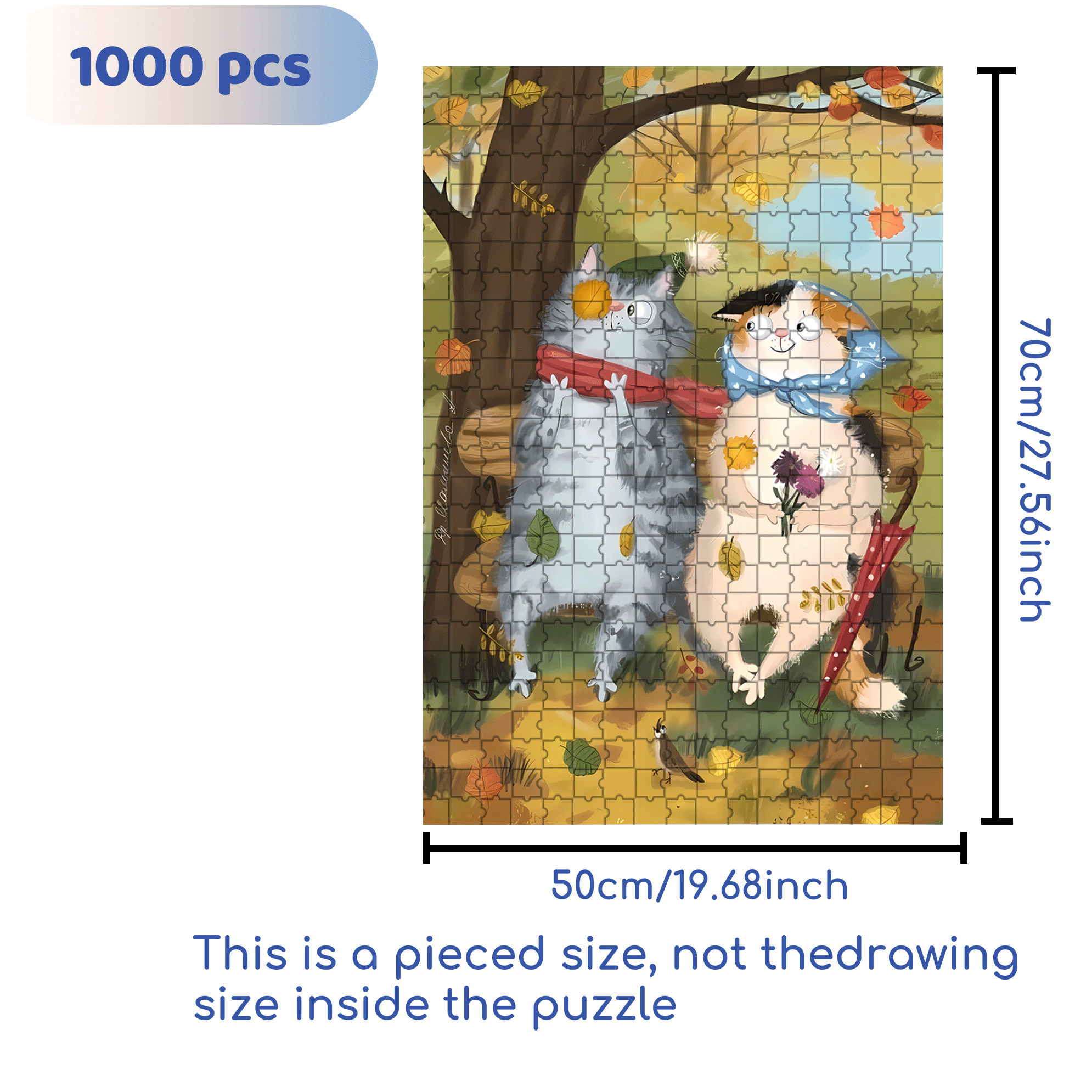 Autumn Promise 500pcs/1000pcs Jigsaw Puzzle, Scratch-Resistant, Interactive Family Game & Brain-Boosting DIY Decor, Perfect for Halloween, Christmas & New Year Gifts, Family Puzzle Game
