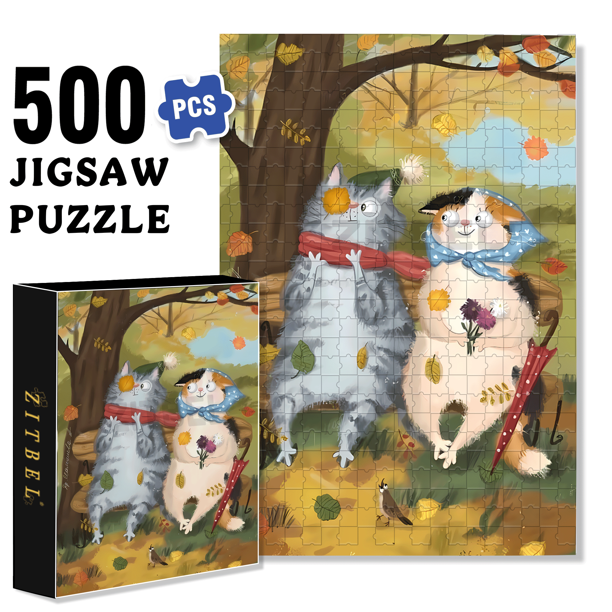 Autumn Promise 500pcs/1000pcs Jigsaw Puzzle, Scratch-Resistant, Interactive Family Game & Brain-Boosting DIY Decor, Perfect for Halloween, Christmas & New Year Gifts, Family Puzzle Game