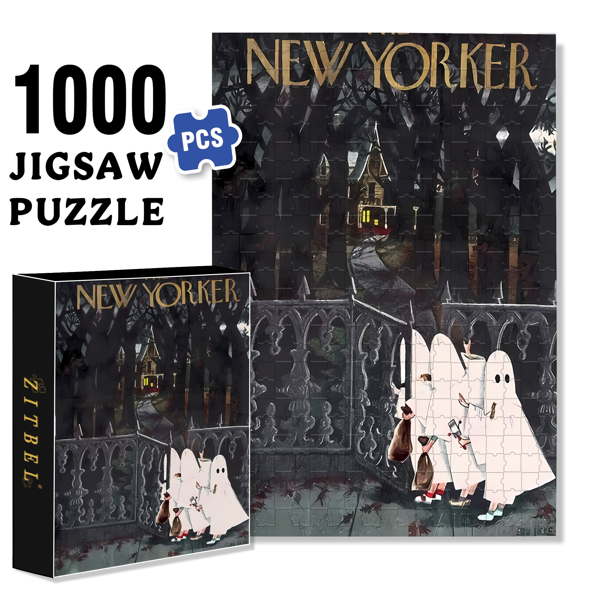 Best Gift For Home Decoration 500pcs/1000pcs Jigsaw Puzzle, Scratch-Resistant, Interactive Family Game & Brain-Boosting DIY Decor, Perfect for Halloween, Christmas & New Year Gifts, Family Puzzle Game