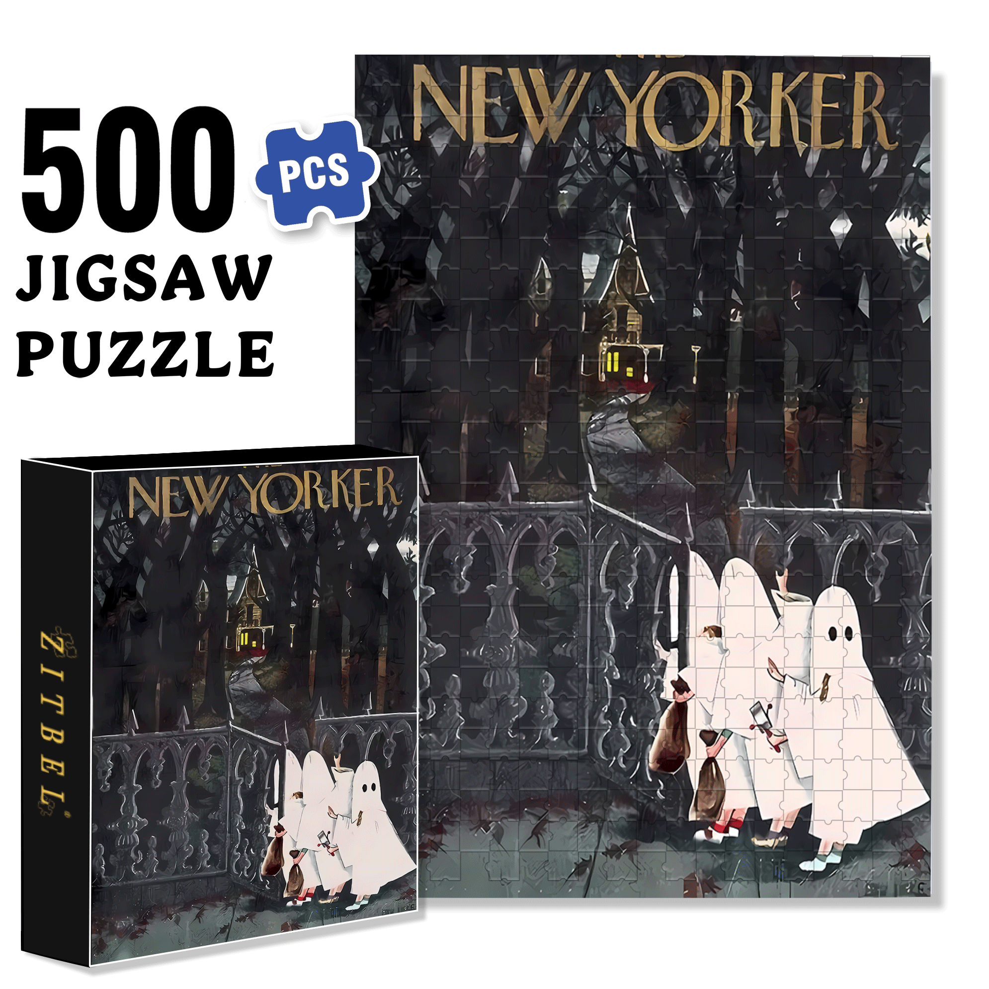 Best Gift For Home Decoration 500pcs/1000pcs Jigsaw Puzzle, Scratch-Resistant, Interactive Family Game & Brain-Boosting DIY Decor, Perfect for Halloween, Christmas & New Year Gifts, Family Puzzle Game