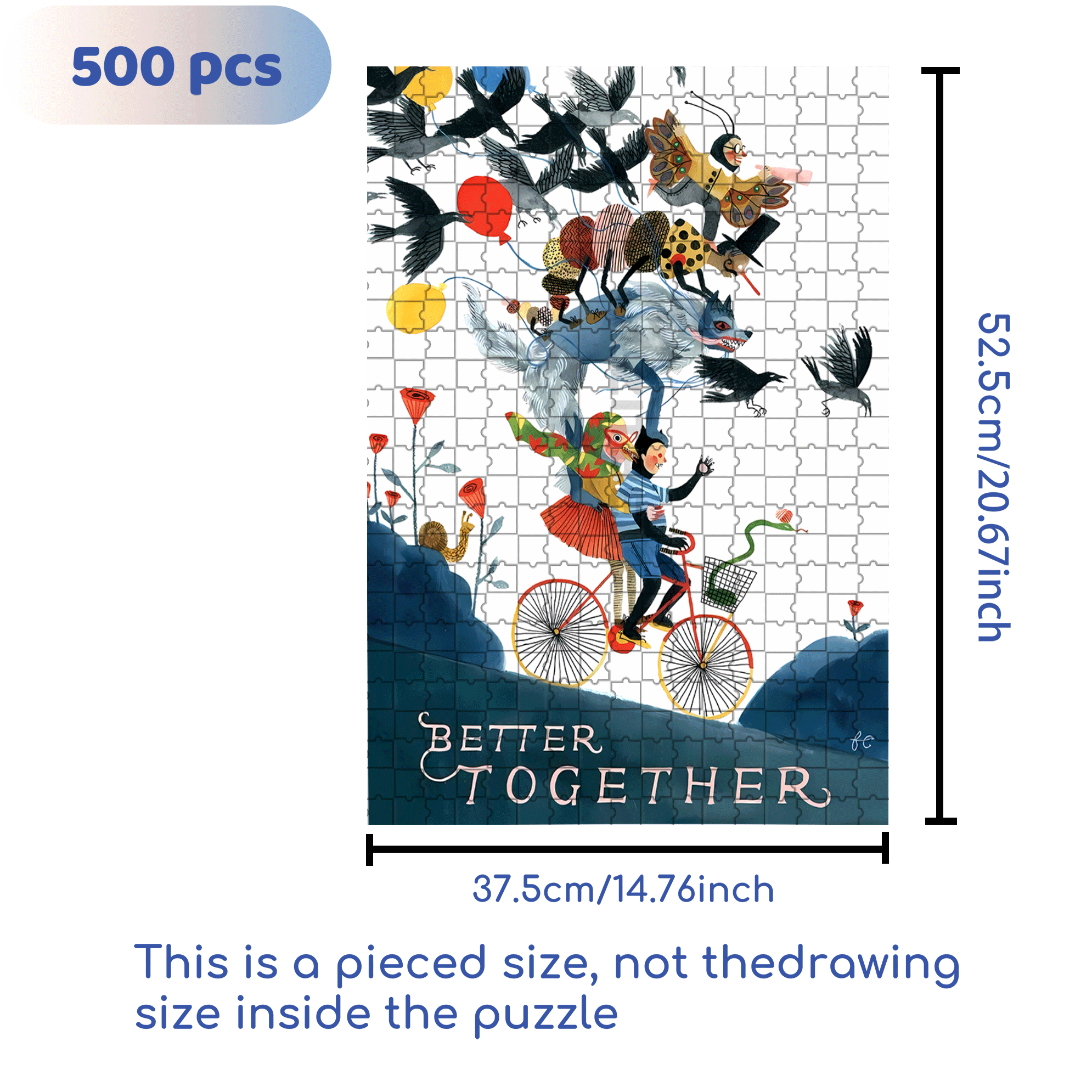 Better Togeter 500pcs/1000pcs Jigsaw Puzzle, Scratch-Resistant, Interactive Family Game & Brain-Boosting DIY Decor, Perfect for Halloween, Christmas & New Year Gifts, Family Puzzle Game