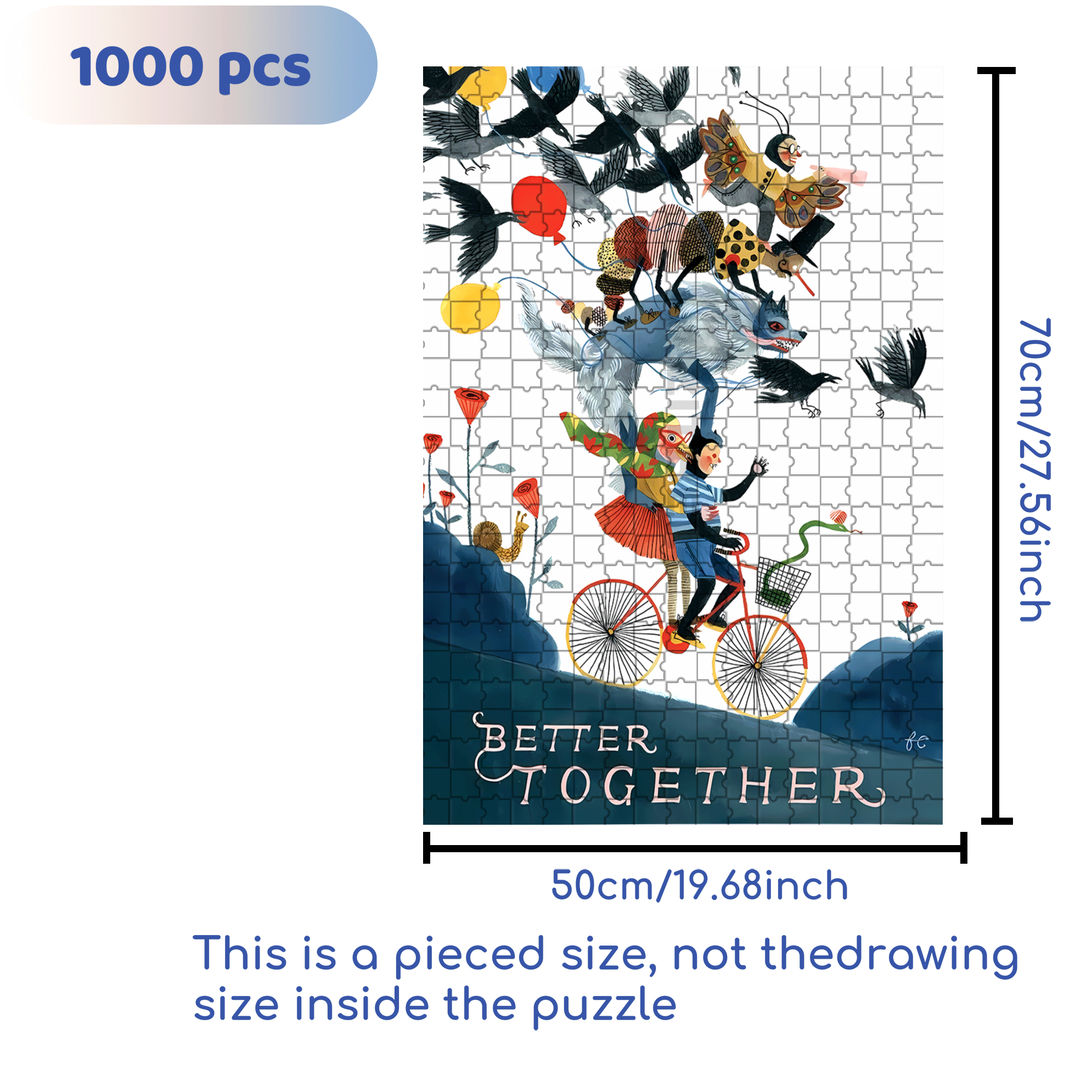 Better Togeter 500pcs/1000pcs Jigsaw Puzzle, Scratch-Resistant, Interactive Family Game & Brain-Boosting DIY Decor, Perfect for Halloween, Christmas & New Year Gifts, Family Puzzle Game