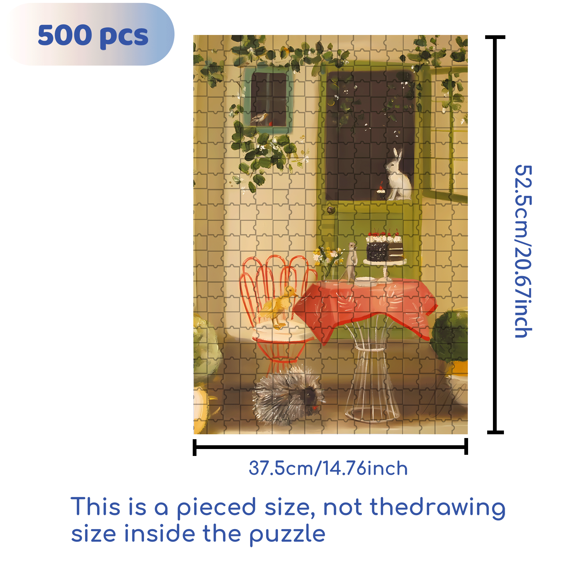 Black Forest Cake 500pcs/1000pcs Jigsaw Puzzle, Scratch-Resistant, Interactive Family Game & Brain-Boosting DIY Decor, Perfect for Halloween, Christmas & New Year Gifts, Family Puzzle Game
