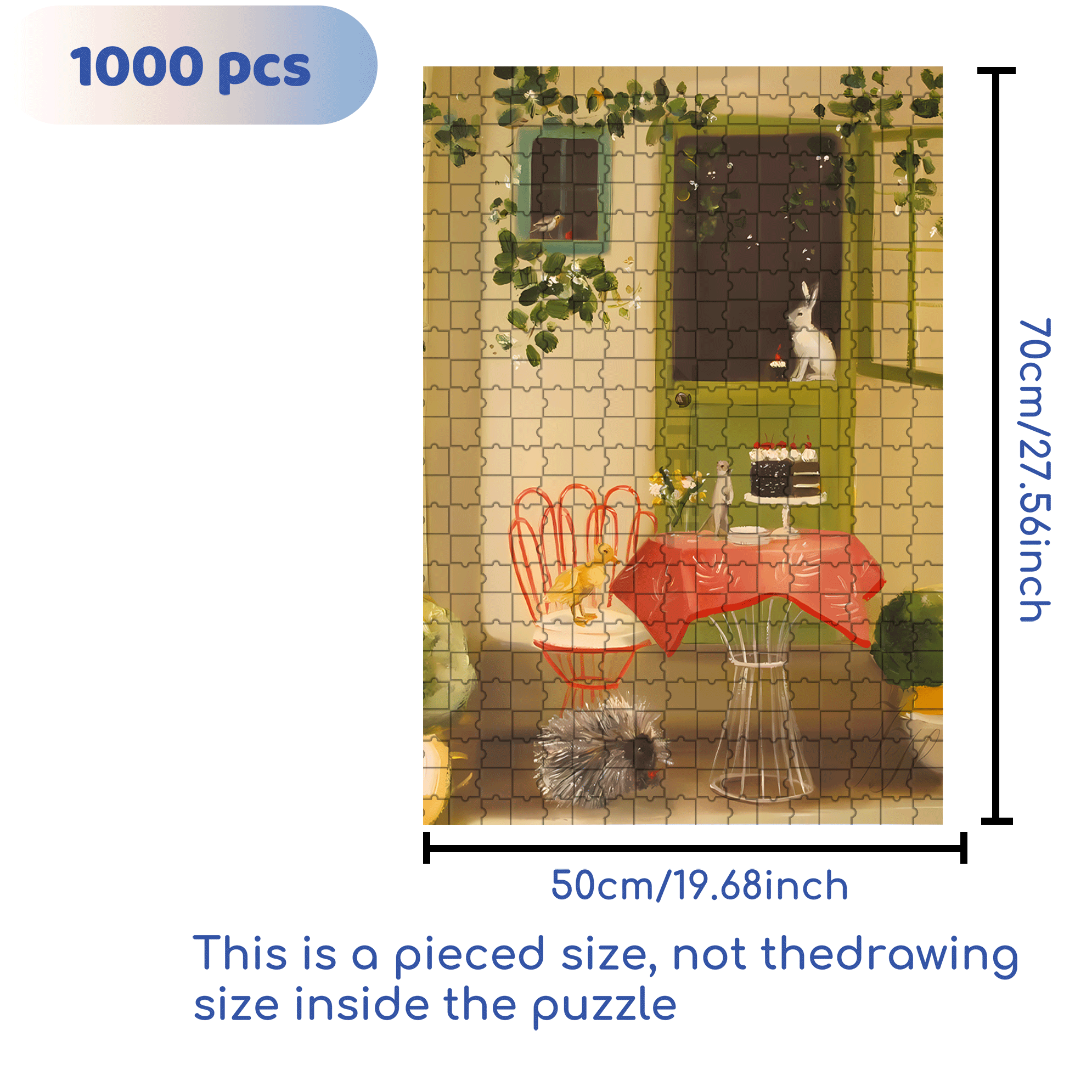 Black Forest Cake 500pcs/1000pcs Jigsaw Puzzle, Scratch-Resistant, Interactive Family Game & Brain-Boosting DIY Decor, Perfect for Halloween, Christmas & New Year Gifts, Family Puzzle Game