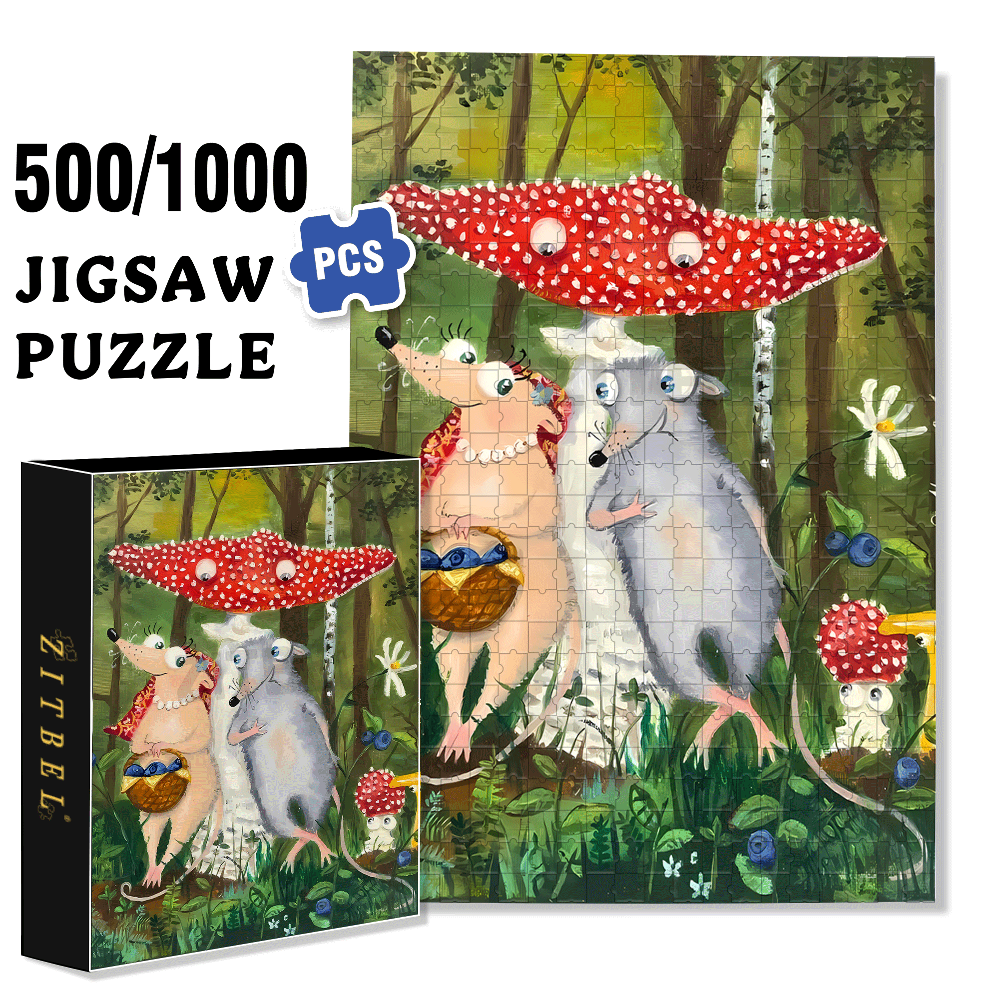 Chance Encounter 500pcs/1000pcs Jigsaw Puzzle, Scratch-Resistant, Interactive Family Game & Brain-Boosting DIY Decor, Perfect for Halloween, Christmas & New Year Gifts, Family Puzzle Game