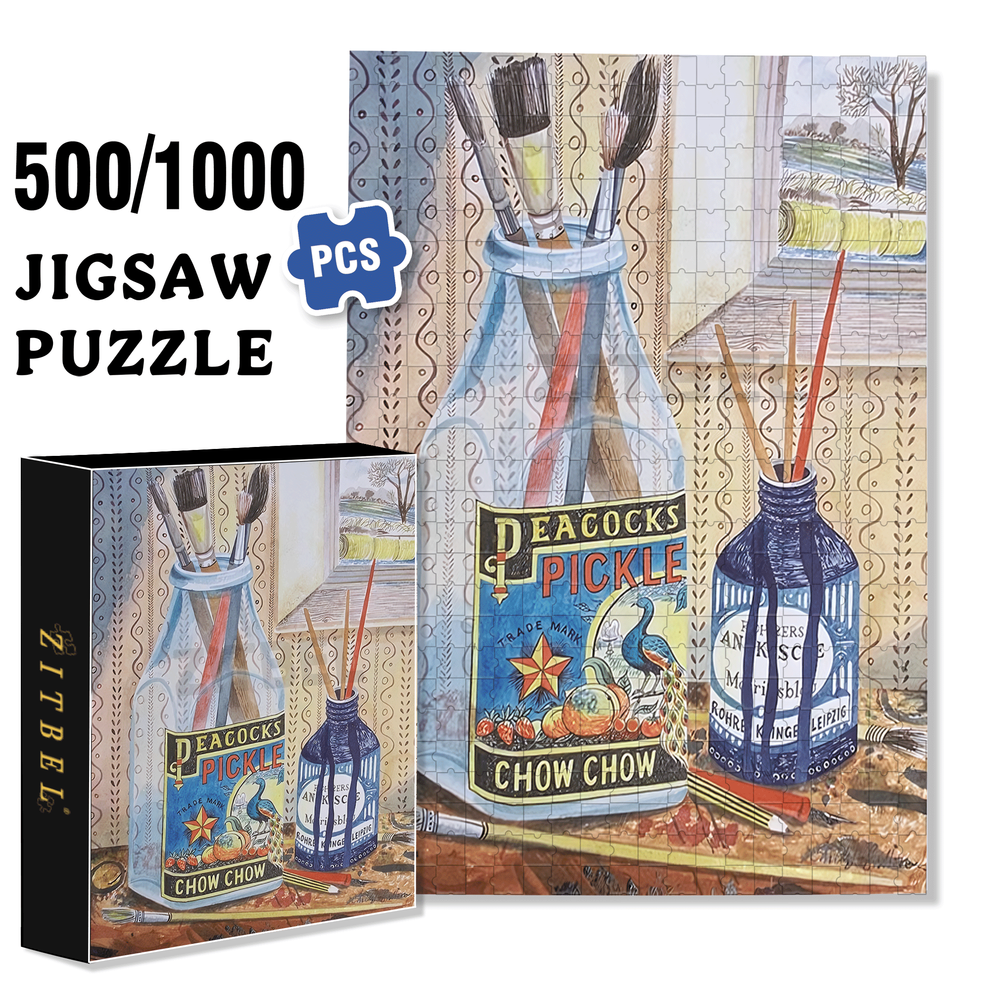 Chow Chow 500pcs/1000pcs Jigsaw Puzzle, Scratch-Resistant, Interactive Family Game & Brain-Boosting DIY Decor, Perfect for Halloween, Christmas & New Year Gifts, Family Puzzle Game