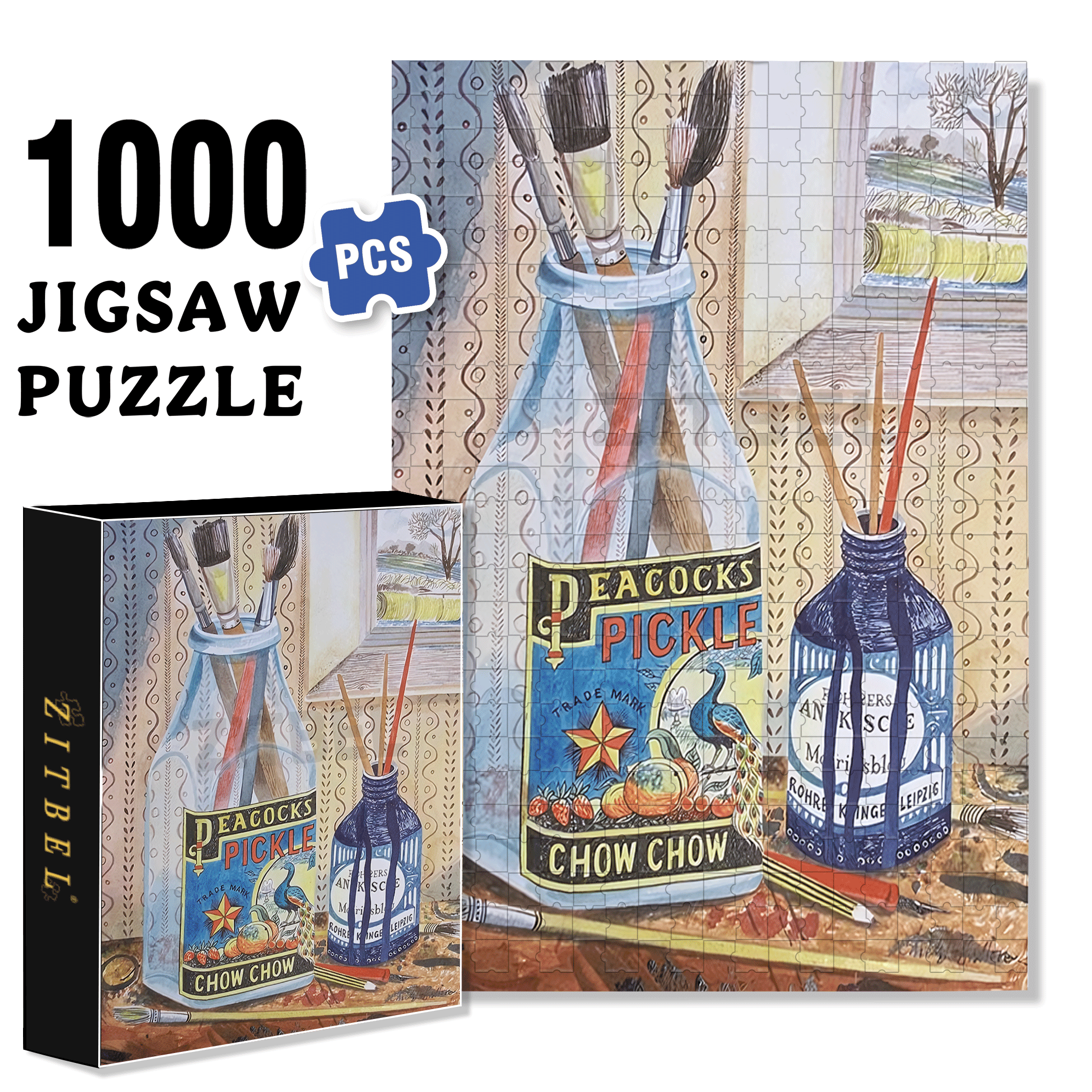 Chow Chow 500pcs/1000pcs Jigsaw Puzzle, Scratch-Resistant, Interactive Family Game & Brain-Boosting DIY Decor, Perfect for Halloween, Christmas & New Year Gifts, Family Puzzle Game
