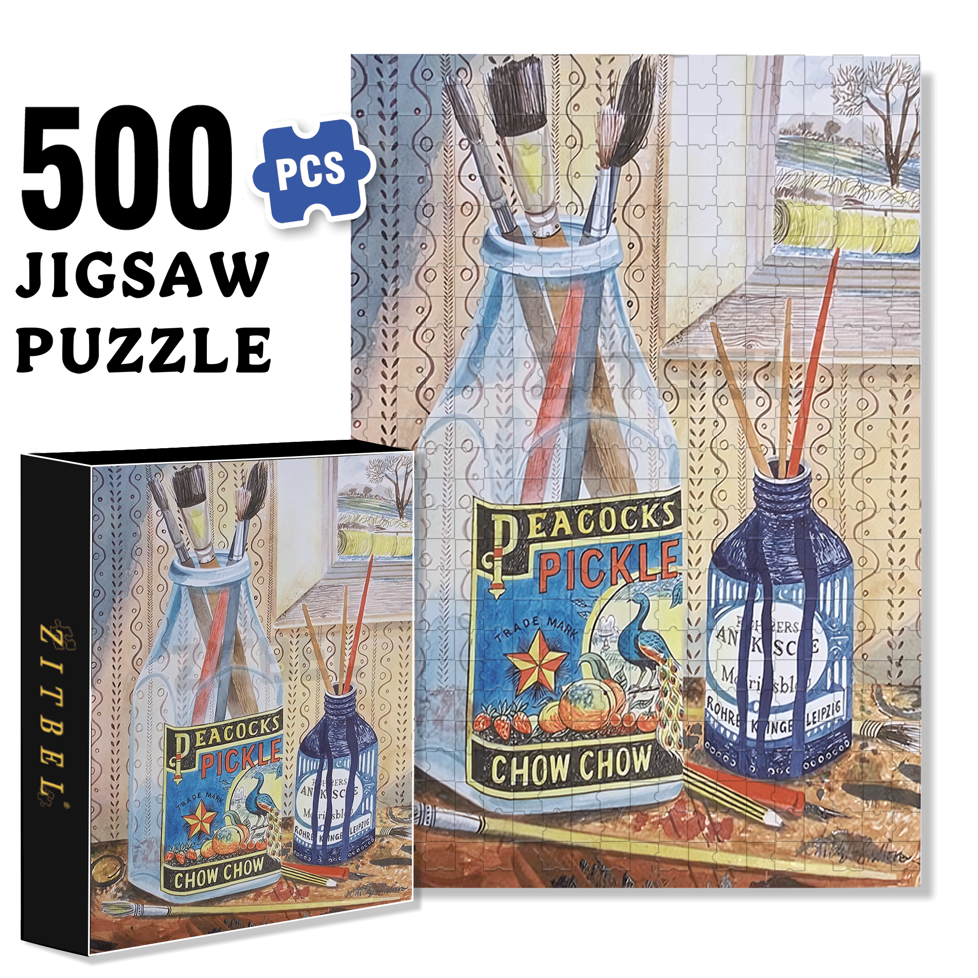 Chow Chow 500pcs/1000pcs Jigsaw Puzzle, Scratch-Resistant, Interactive Family Game & Brain-Boosting DIY Decor, Perfect for Halloween, Christmas & New Year Gifts, Family Puzzle Game