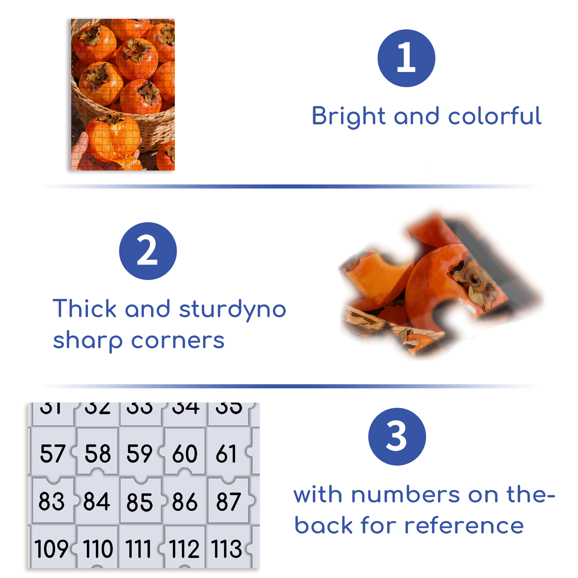 Delicious Persimmons 500pcs/1000pcs Jigsaw Puzzle, Scratch-Resistant, Interactive Family Game & Brain-Boosting DIY Decor, Perfect for Halloween, Christmas & New Year Gifts, Family Puzzle Game